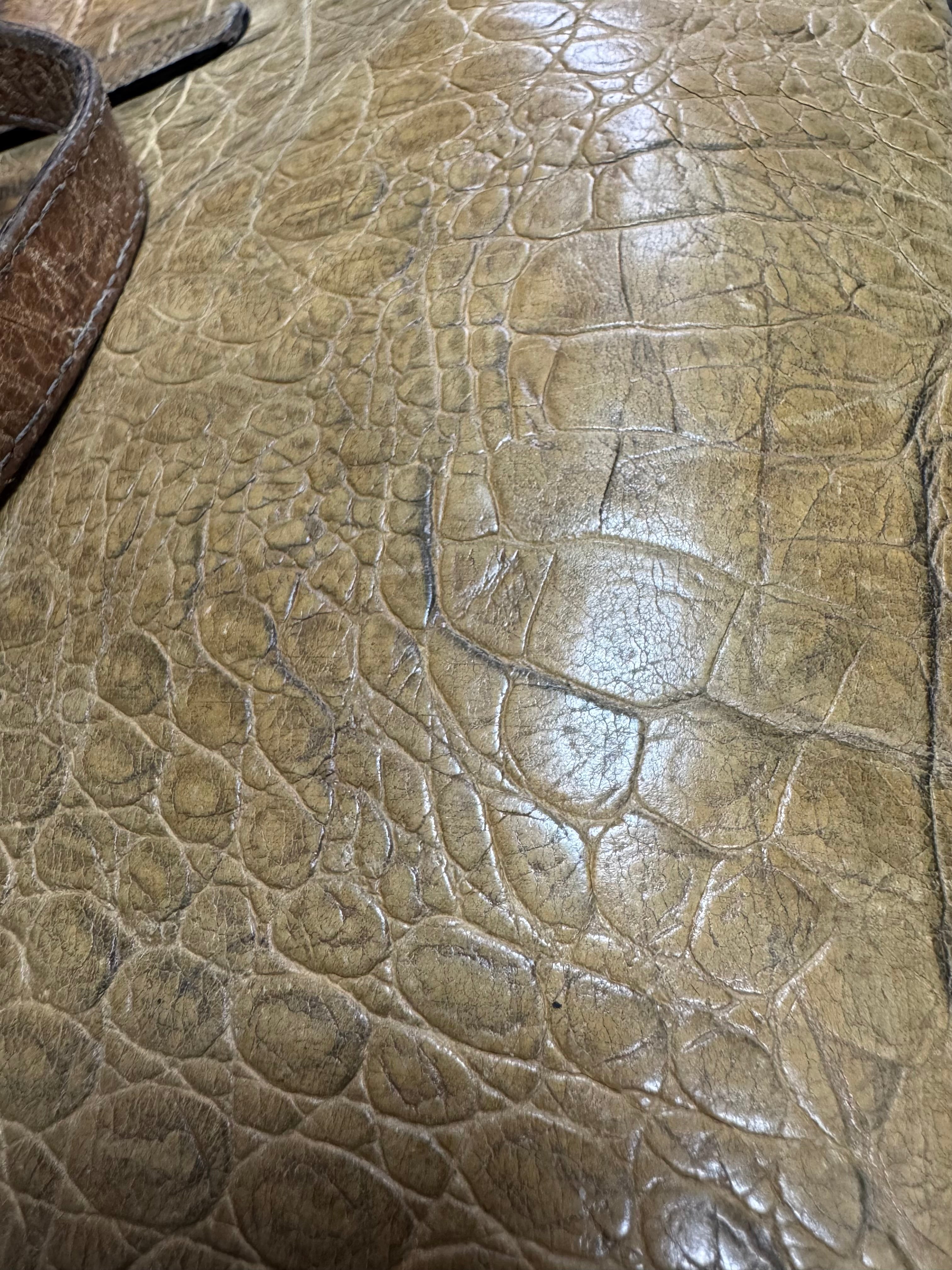 1990s Roberto Cavalli Crocodile Effect Leather HandBag (OS)