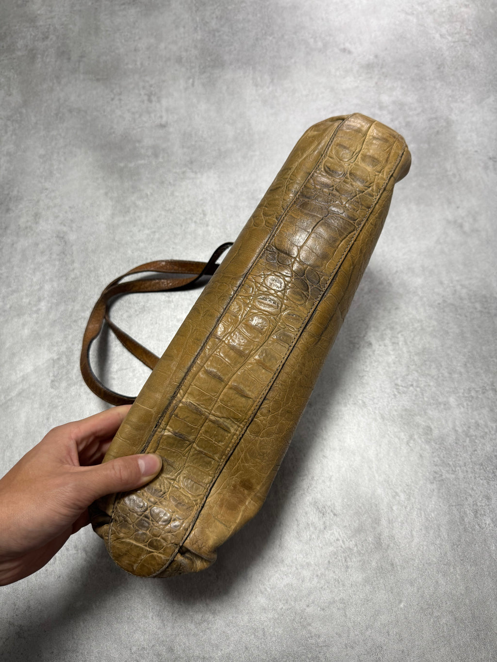 1990s Roberto Cavalli Crocodile Effect Leather HandBag (OS)