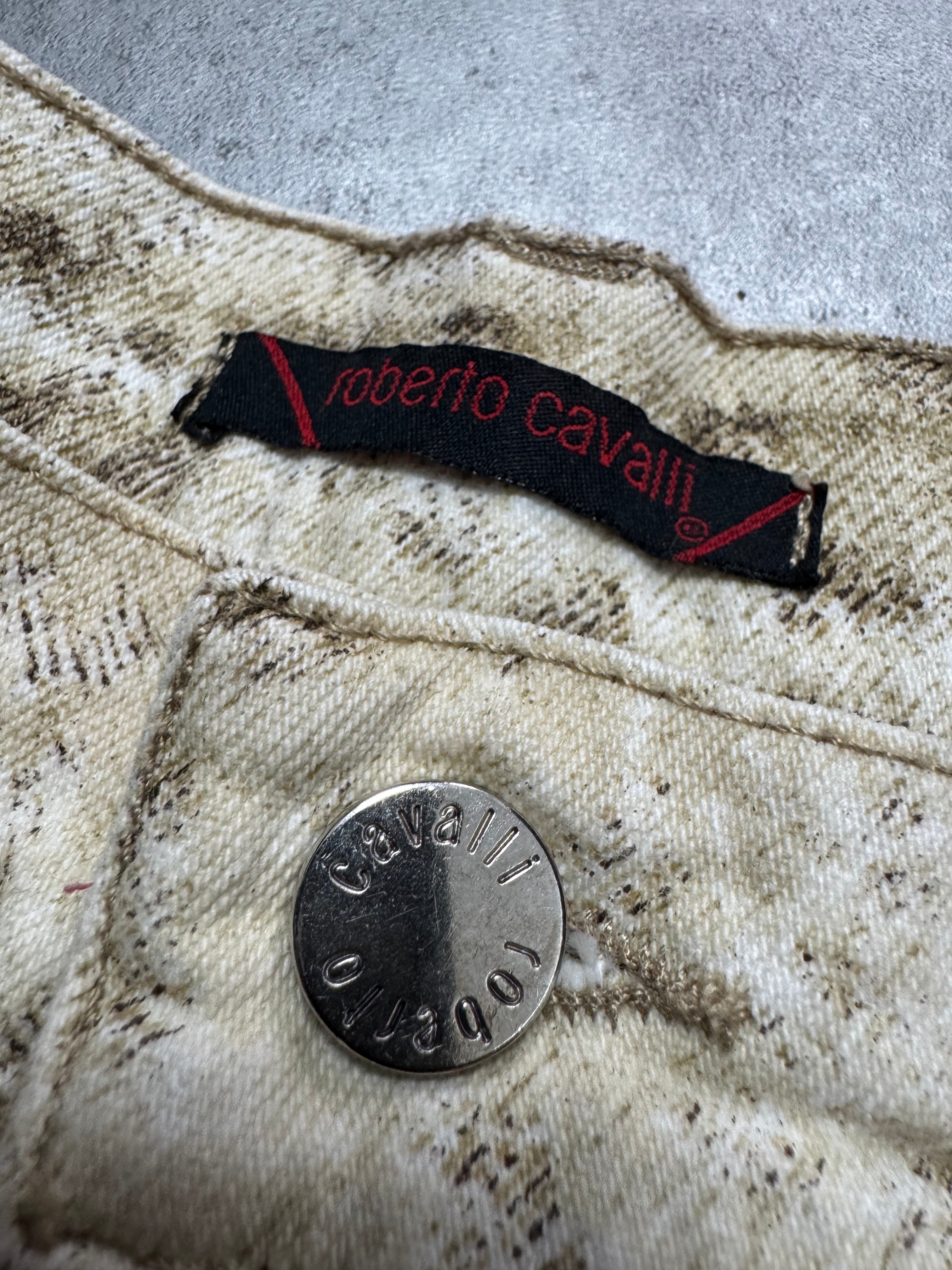 AW2002/03 Roberto Cavalli Jaguar White Faded Pants (M)