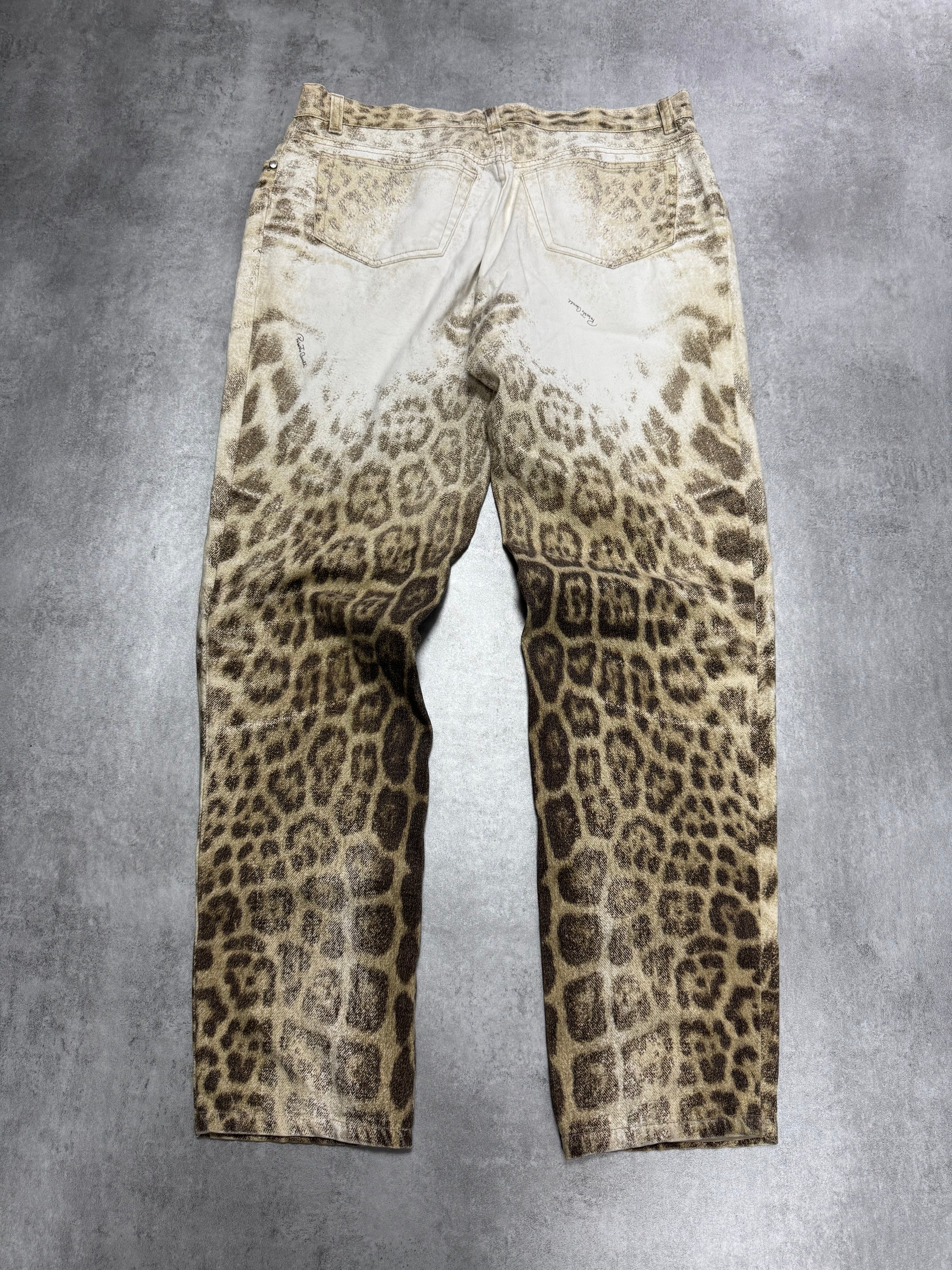 AW2002/03 Roberto Cavalli Jaguar White Faded Pants (M)
