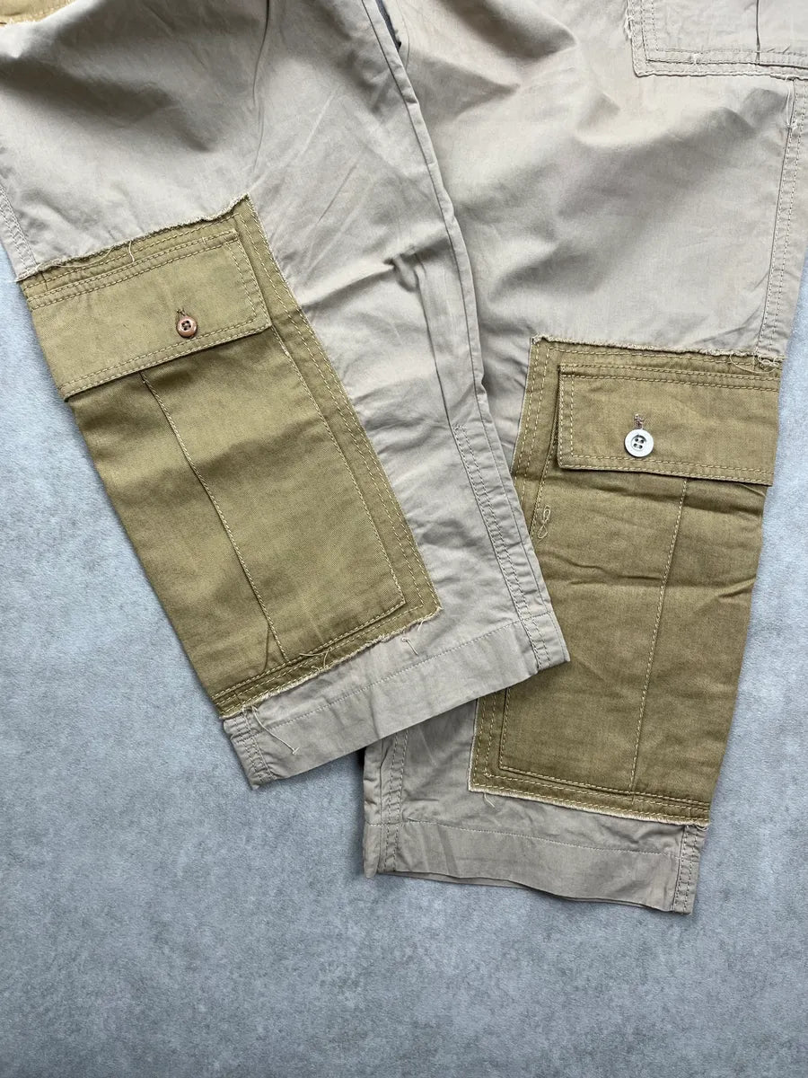 2000s Dolce & Gabbana Beige Contrast Panel Cargo Pants WQwfyqjo 7