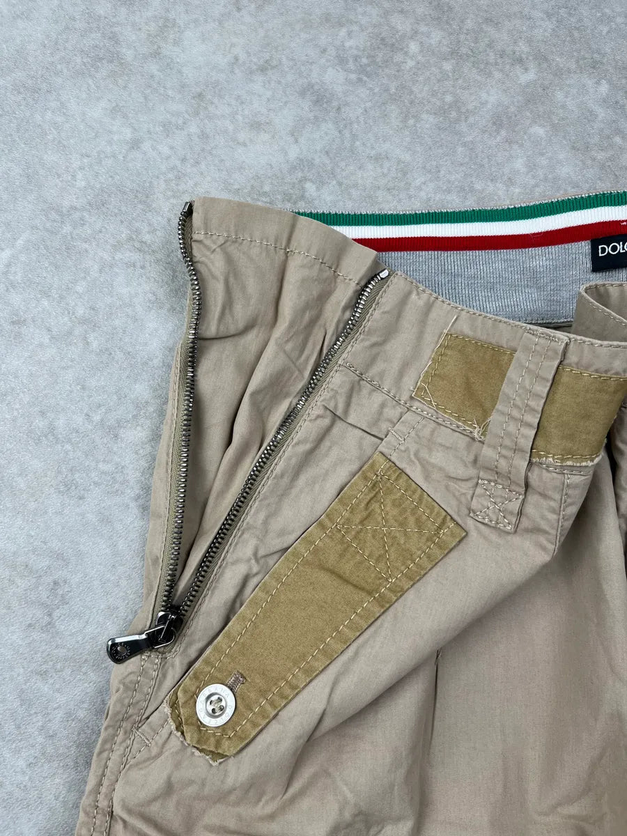2000s Dolce & Gabbana Beige Contrast Panel Cargo Pants WQwfyqjo 9
