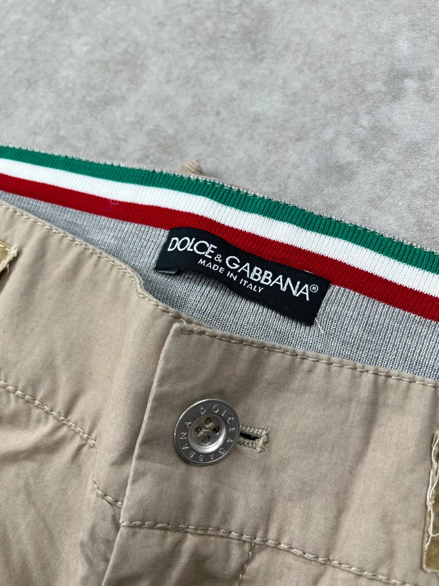 2000s Dolce & Gabbana Beige Contrast Panel Cargo Pants WQwfyqjo 10