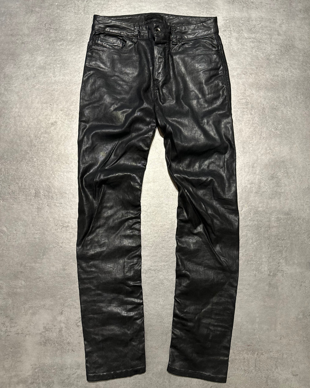 Diesel Black Gold Black Waxed Denim Slim Pants