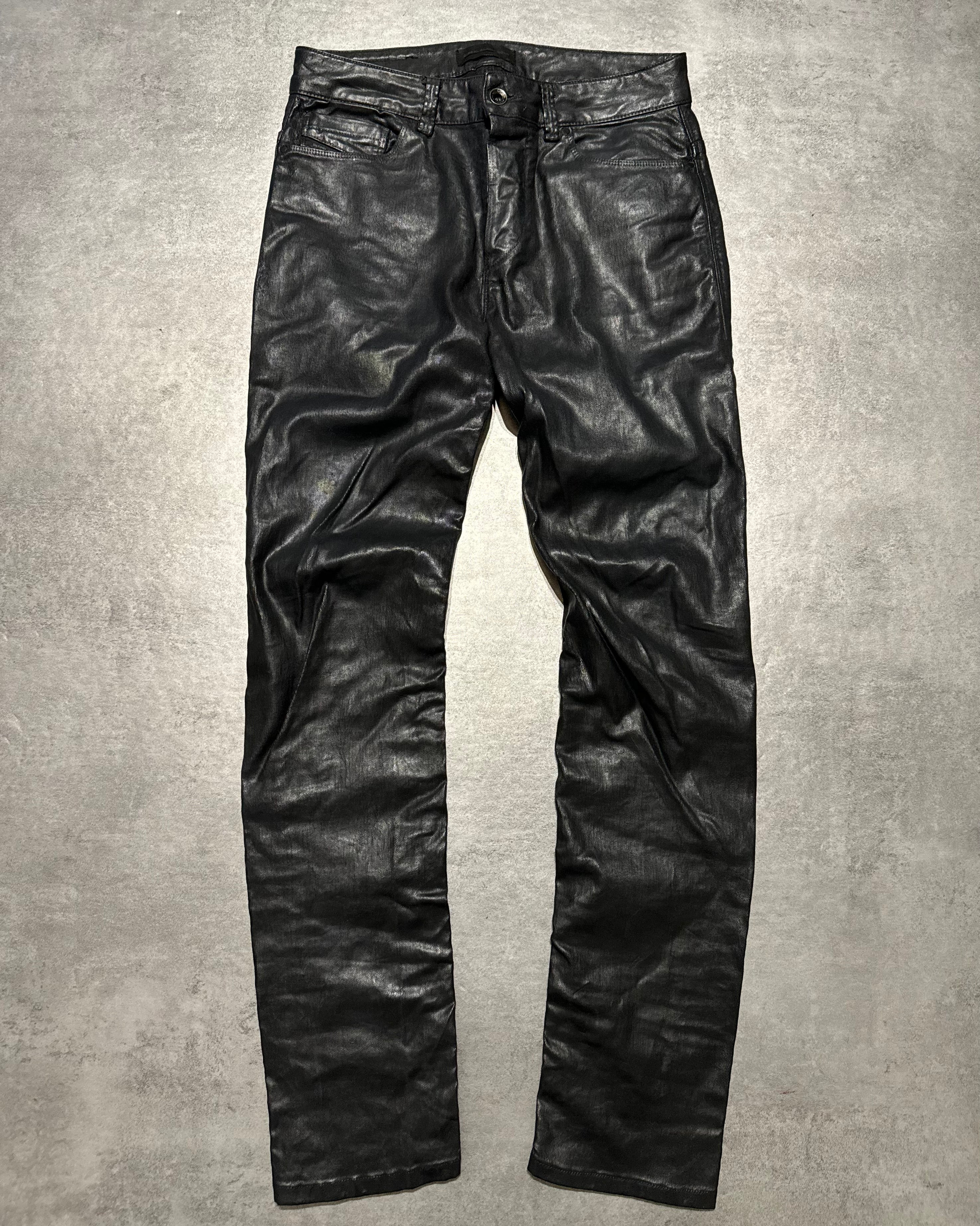 Diesel Black Gold Black Waxed Denim Slim Pants