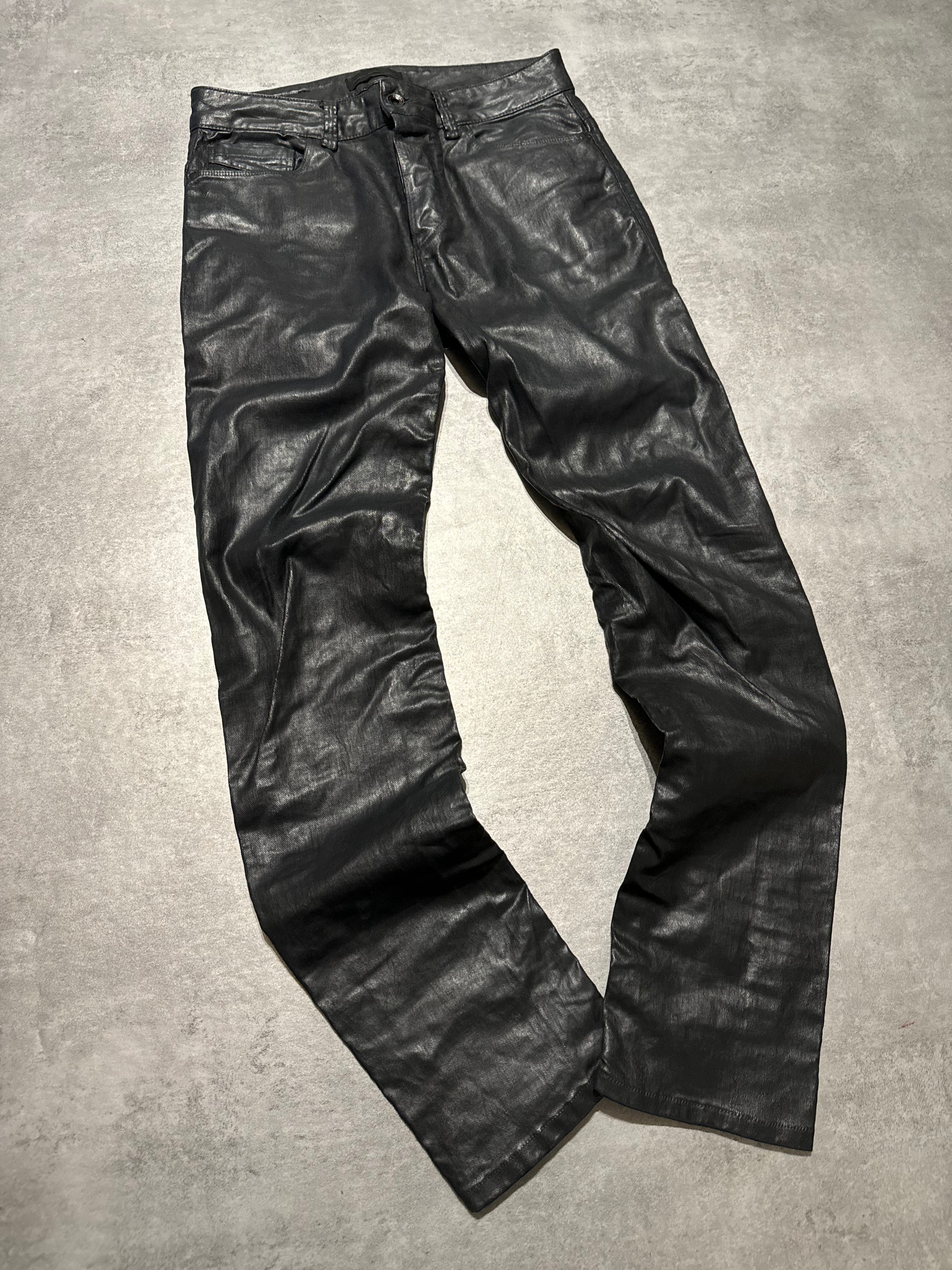 Diesel Black Gold Black Waxed Denim Slim Pants