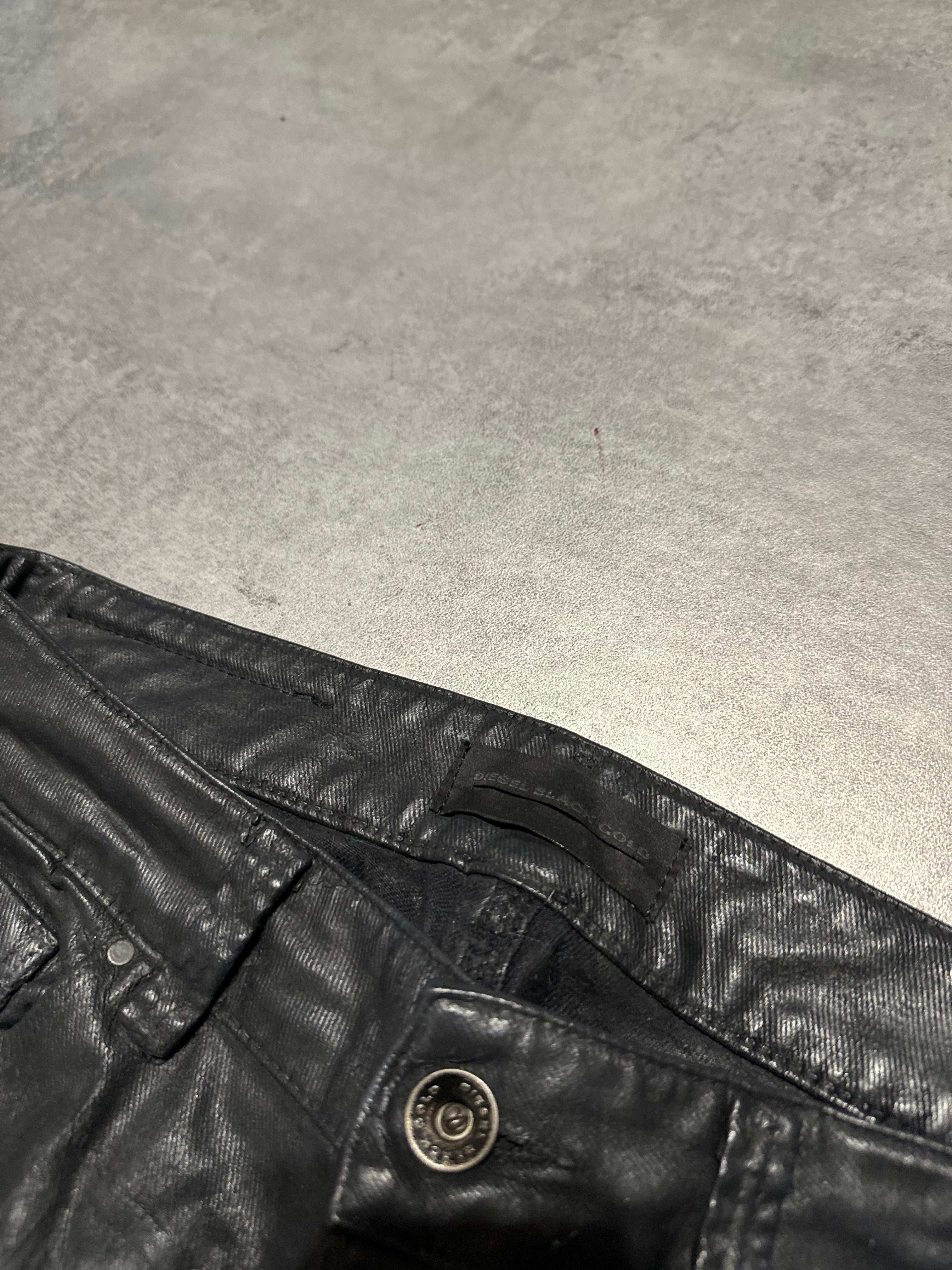 Diesel Black Gold Black Waxed Denim Slim Pants