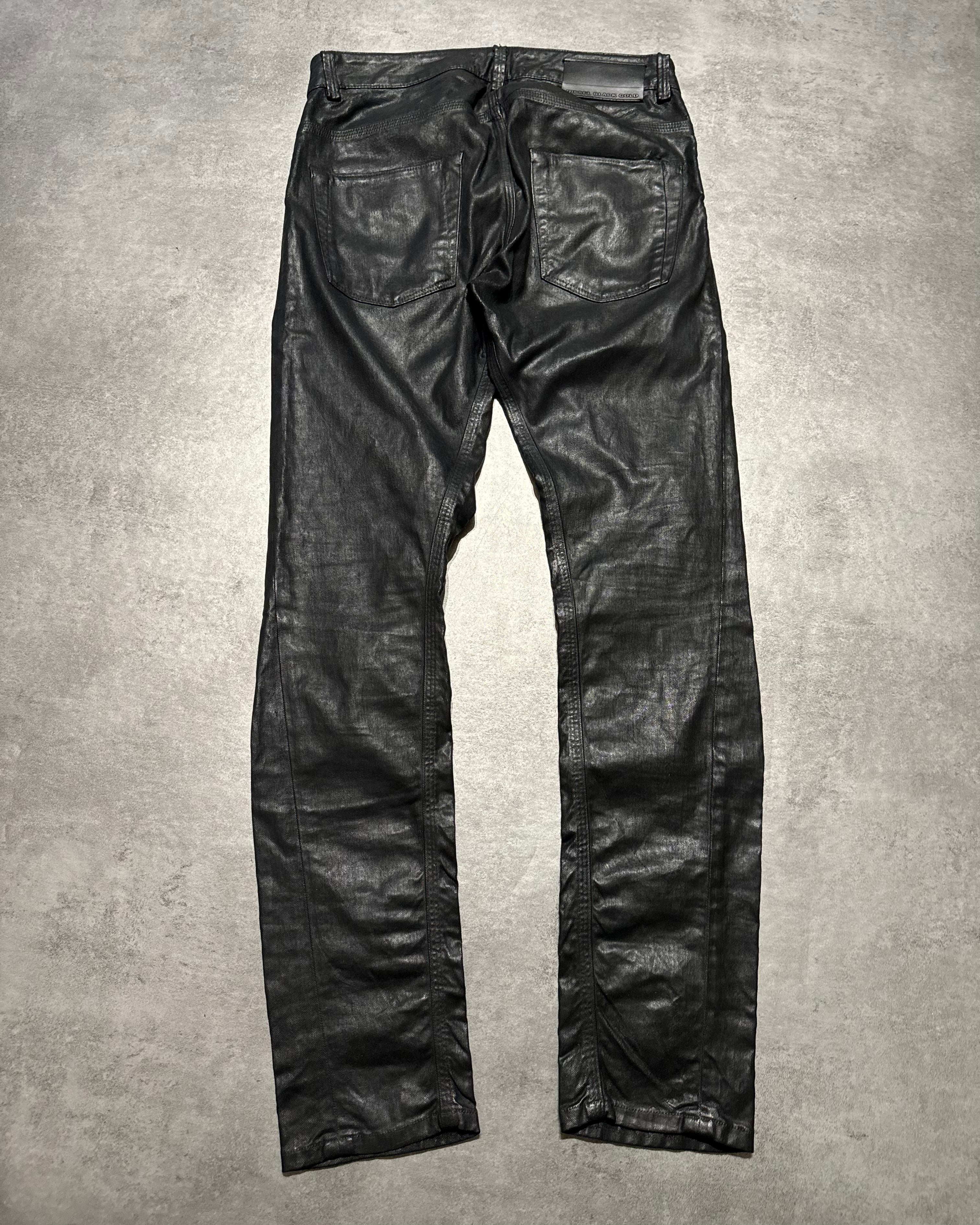 Diesel Black Gold Black Waxed Denim Slim Pants