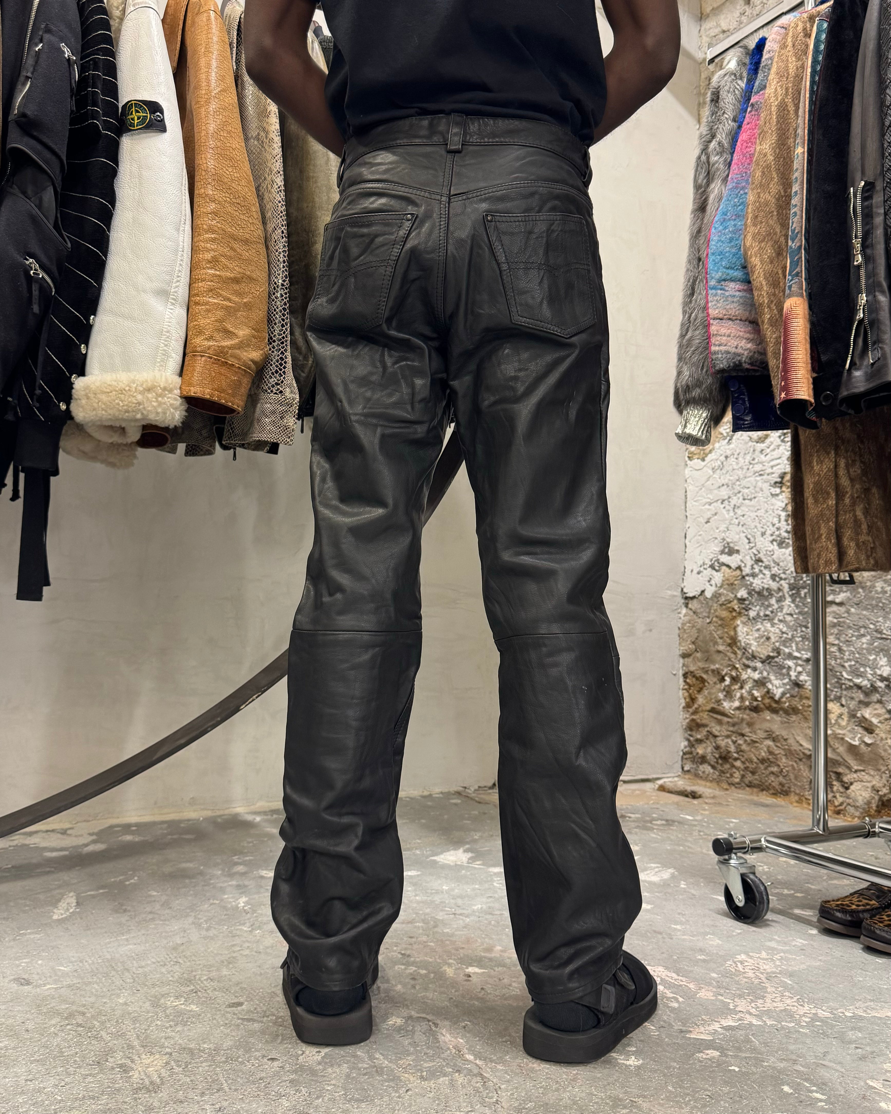 Dainese Black Moto Biker Leather Pants