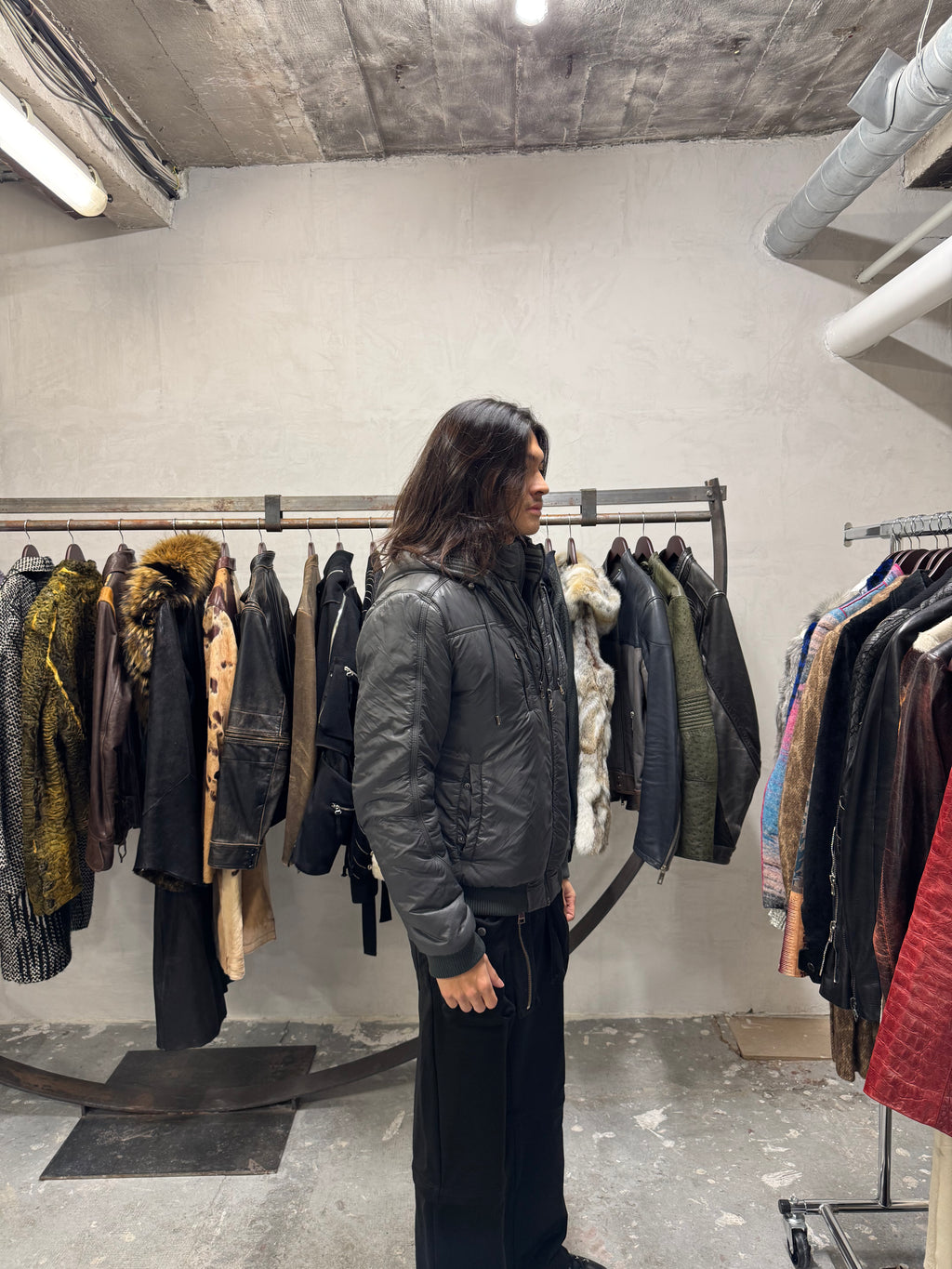 2000s Dolce & Gabbana Multi Zips Avant Garde Grey Astro Bomber Jacket