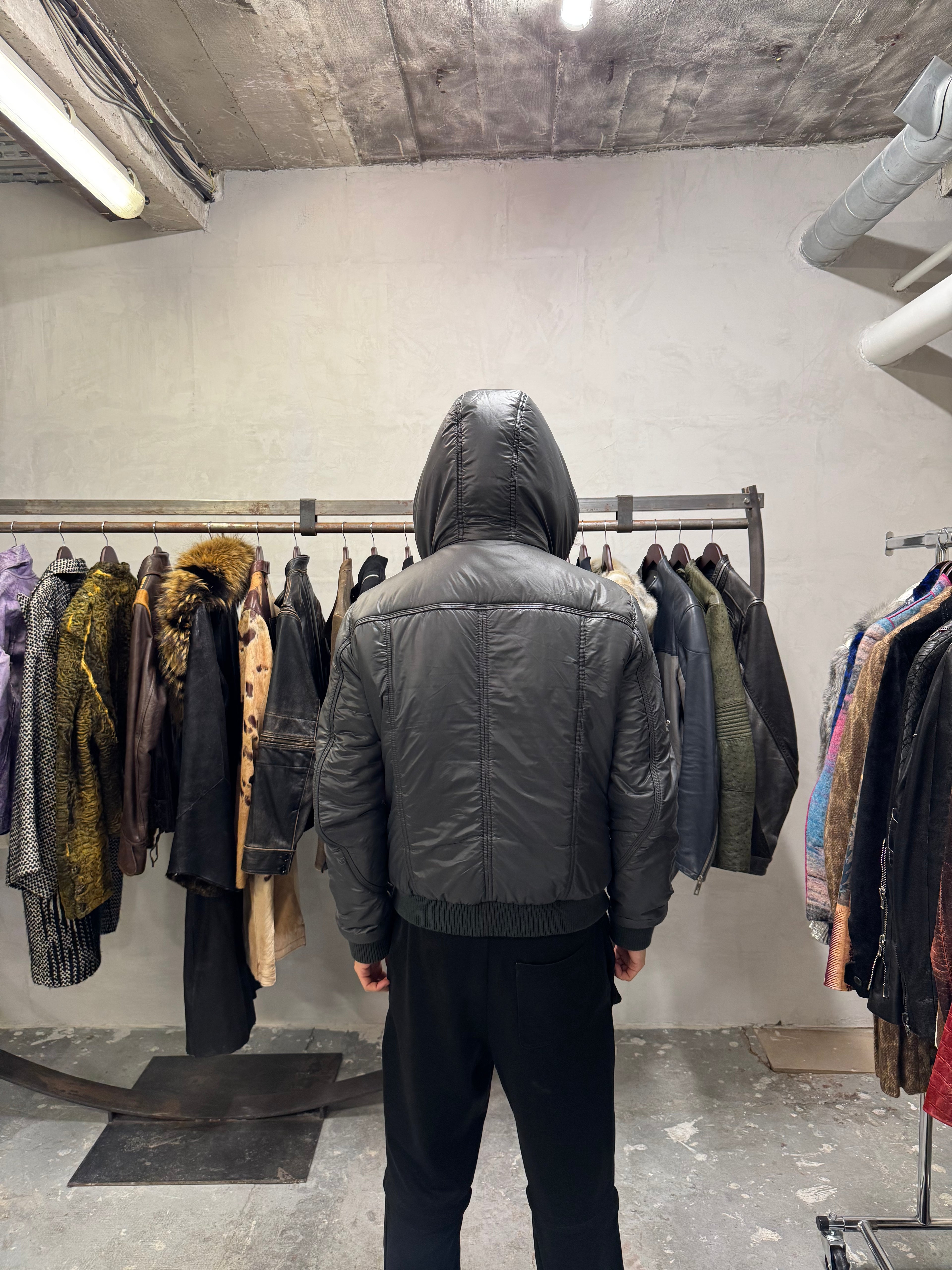 2000s Dolce & Gabbana Multi Zips Avant Garde Grey Astro Bomber Jacket