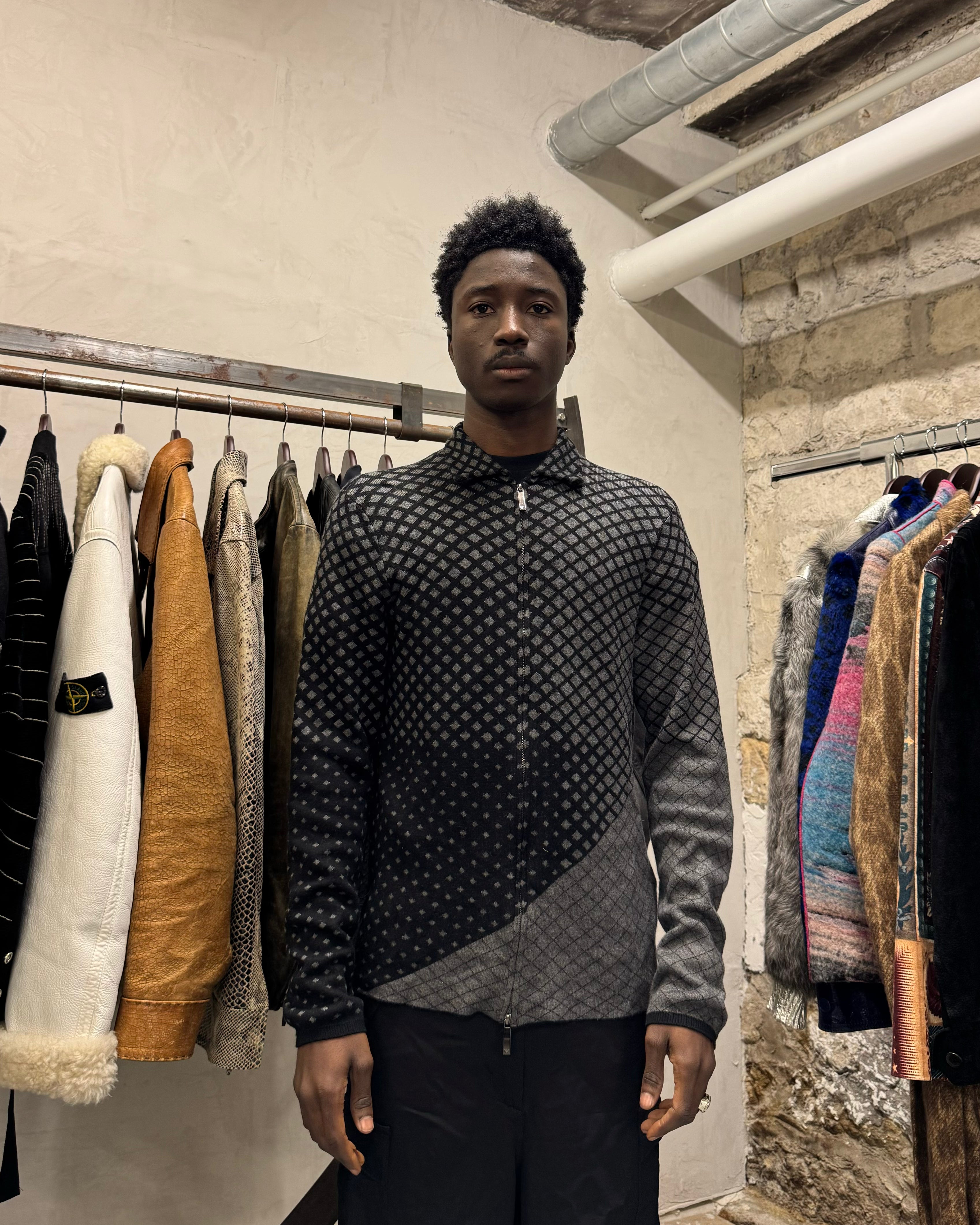 SS2021 Emporio Armani Grey Asymmetrical Soft Sweater