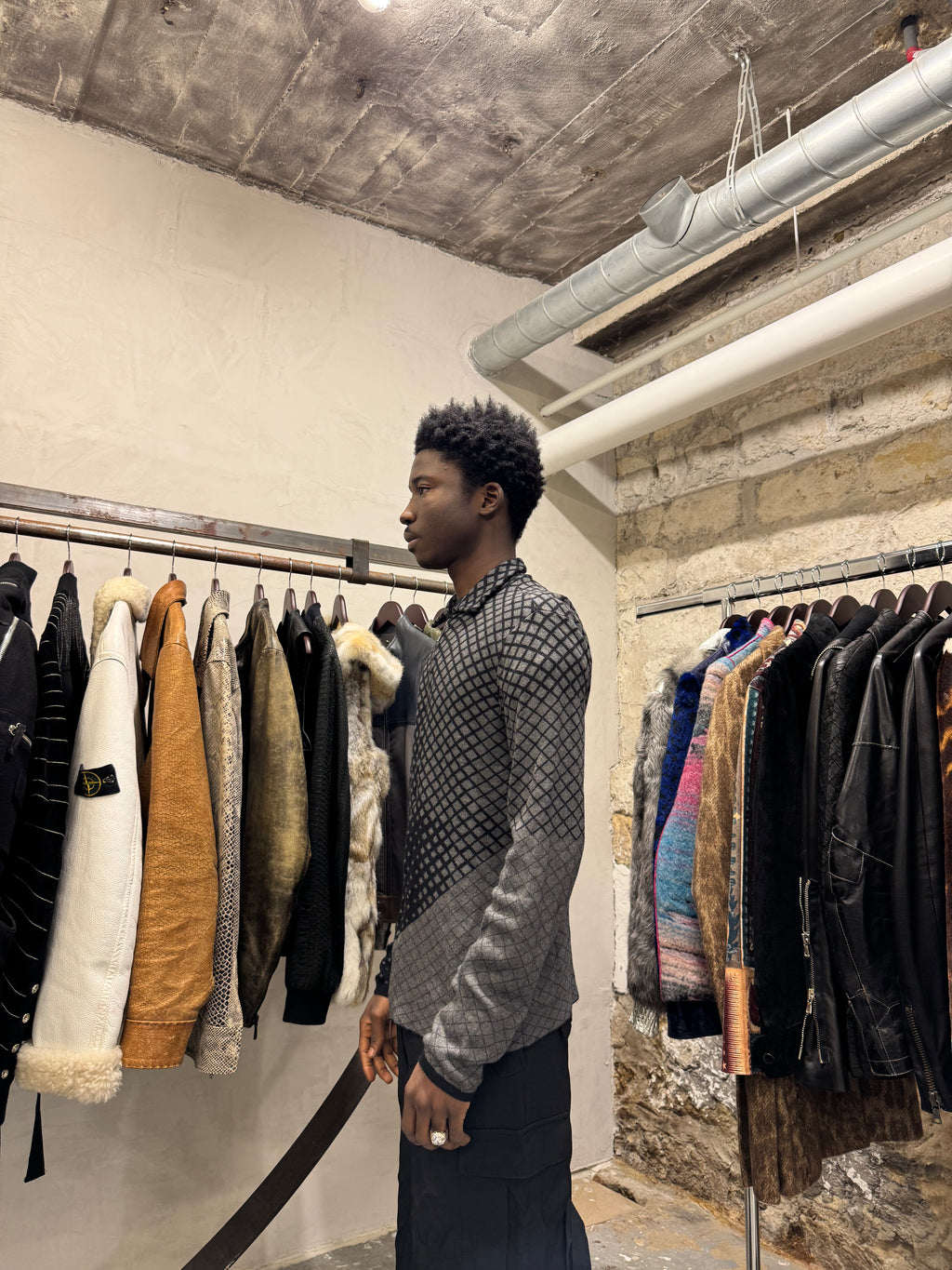 SS2021 Emporio Armani Grey Asymmetrical Soft Sweater