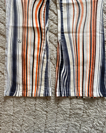 00’s Just Cavalli White Striped&Floral Jeans (S/XS)