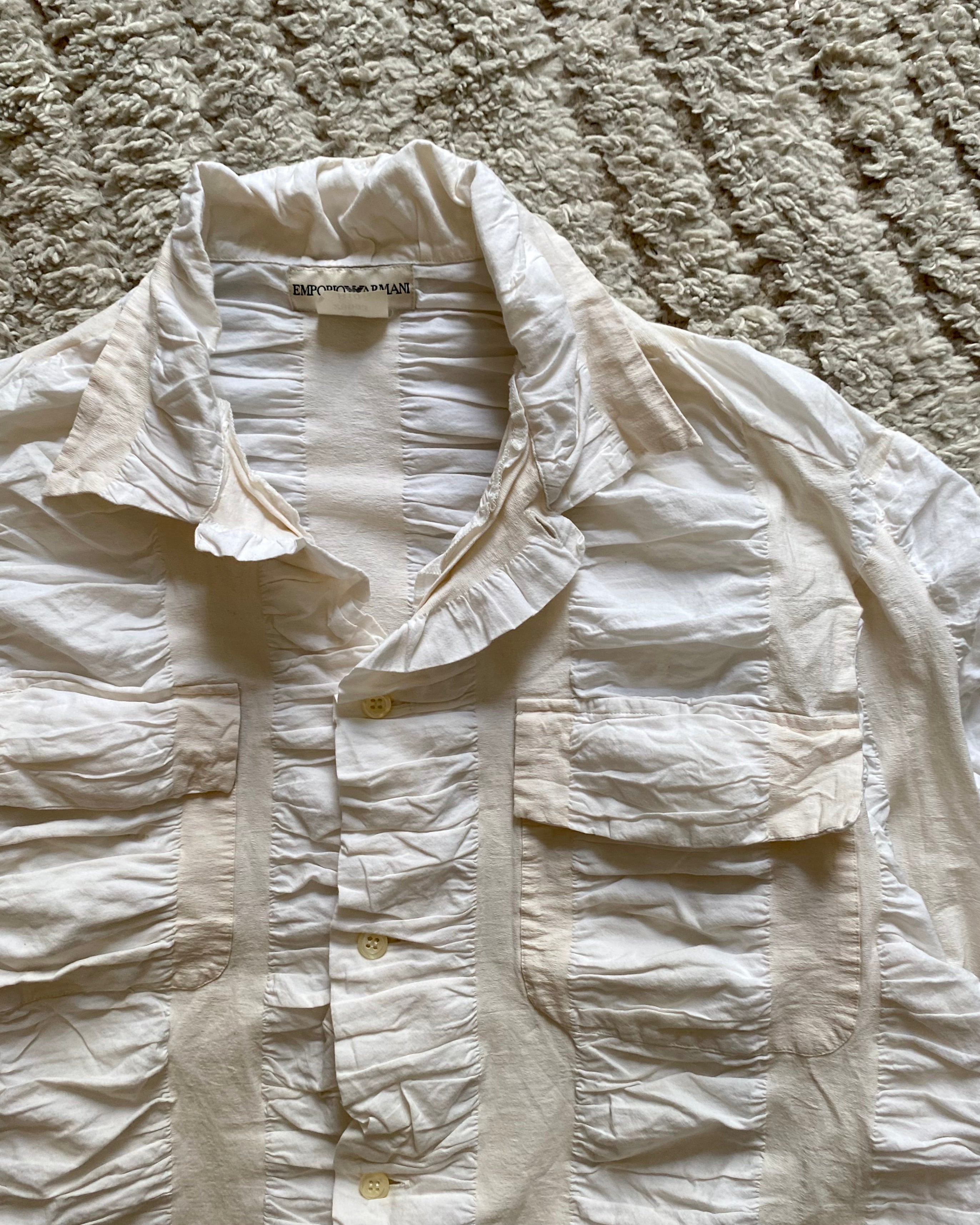 90年代 エンポリオ アルマーニ レリーフ ファイター シャツ (M)