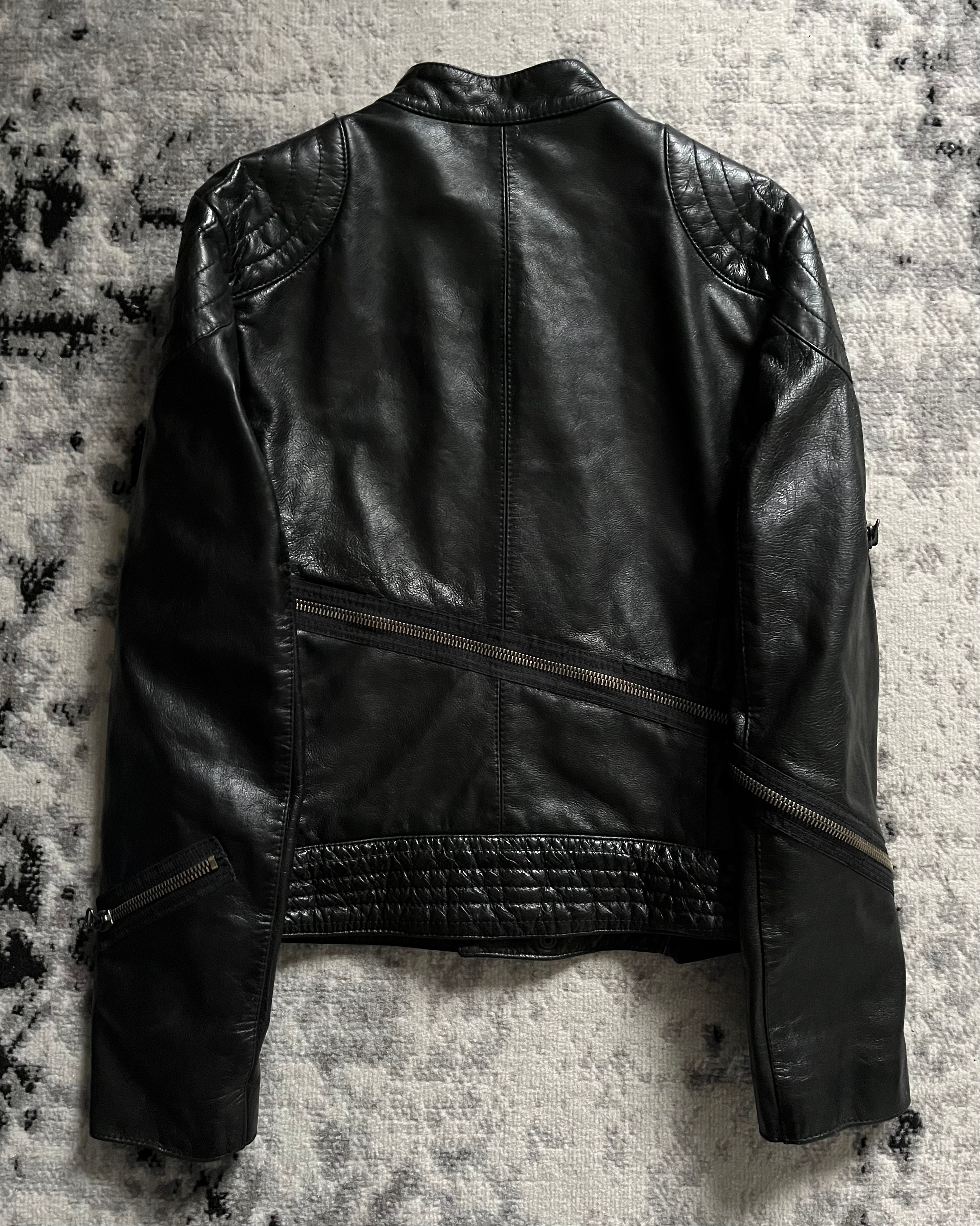 90 年代 Moschino Tornado 拉链机车皮夹克（S/M）