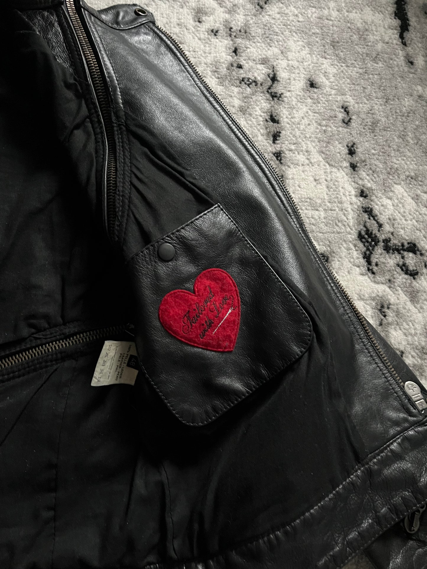 90s Moschino Tornado Zip Biker Leather Jacket (S/M)