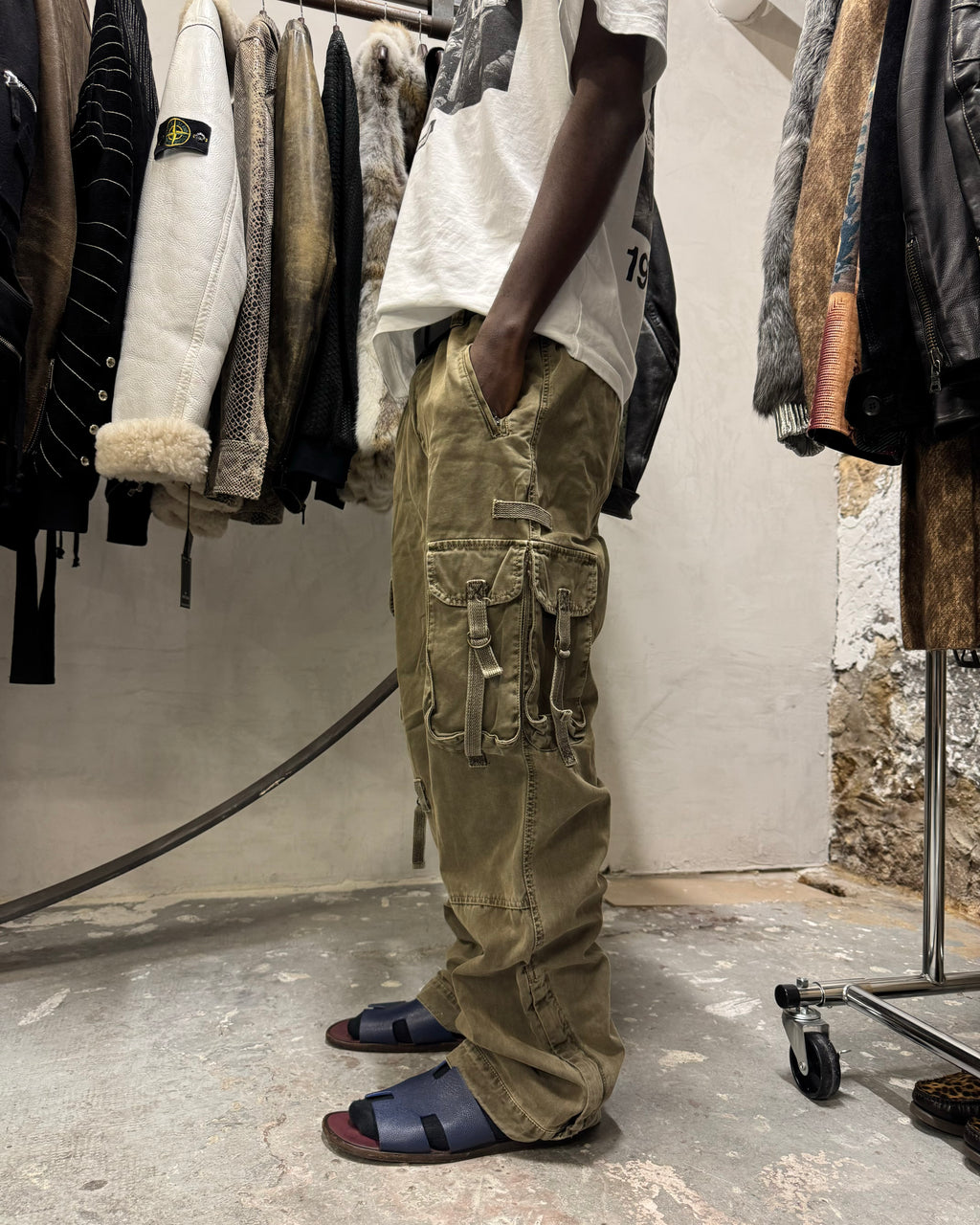 2000s Cozy Gete Cargo Olive Utility Pants
