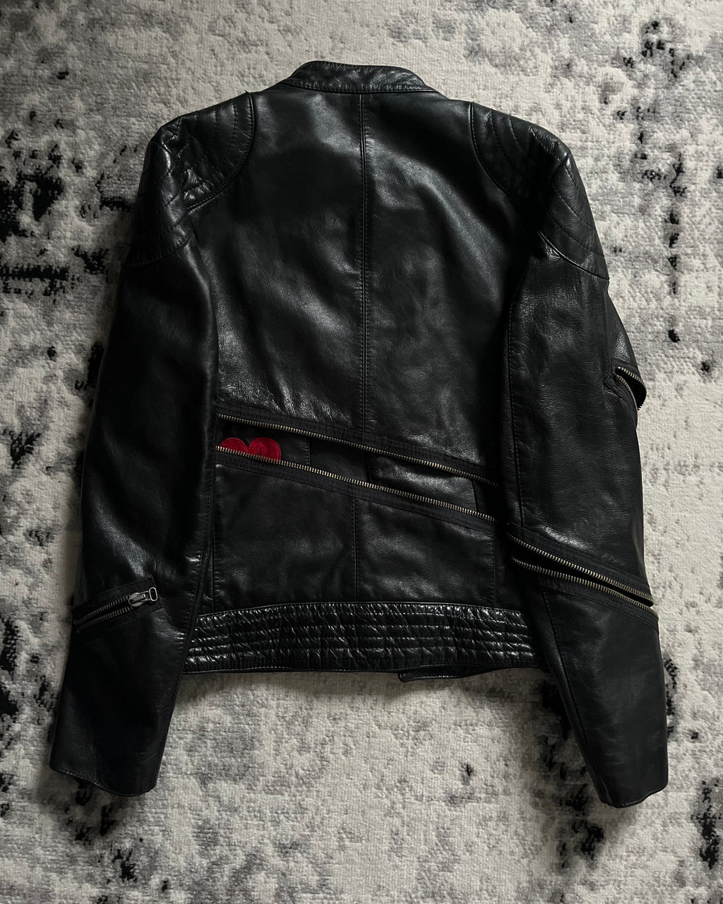 90 年代 Moschino Tornado 拉链机车皮夹克（S/M）