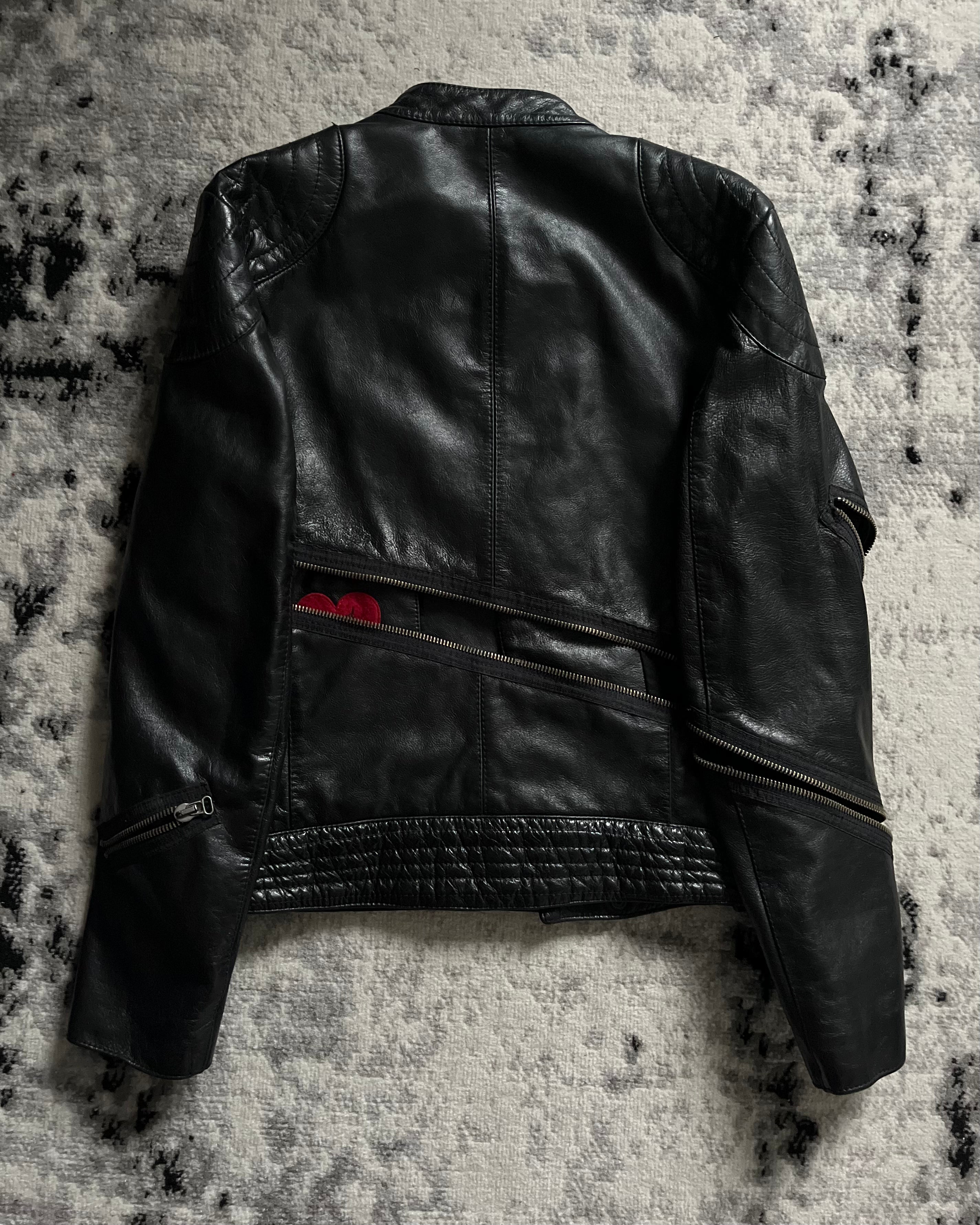 90 年代 Moschino Tornado 拉链机车皮夹克（S/M）