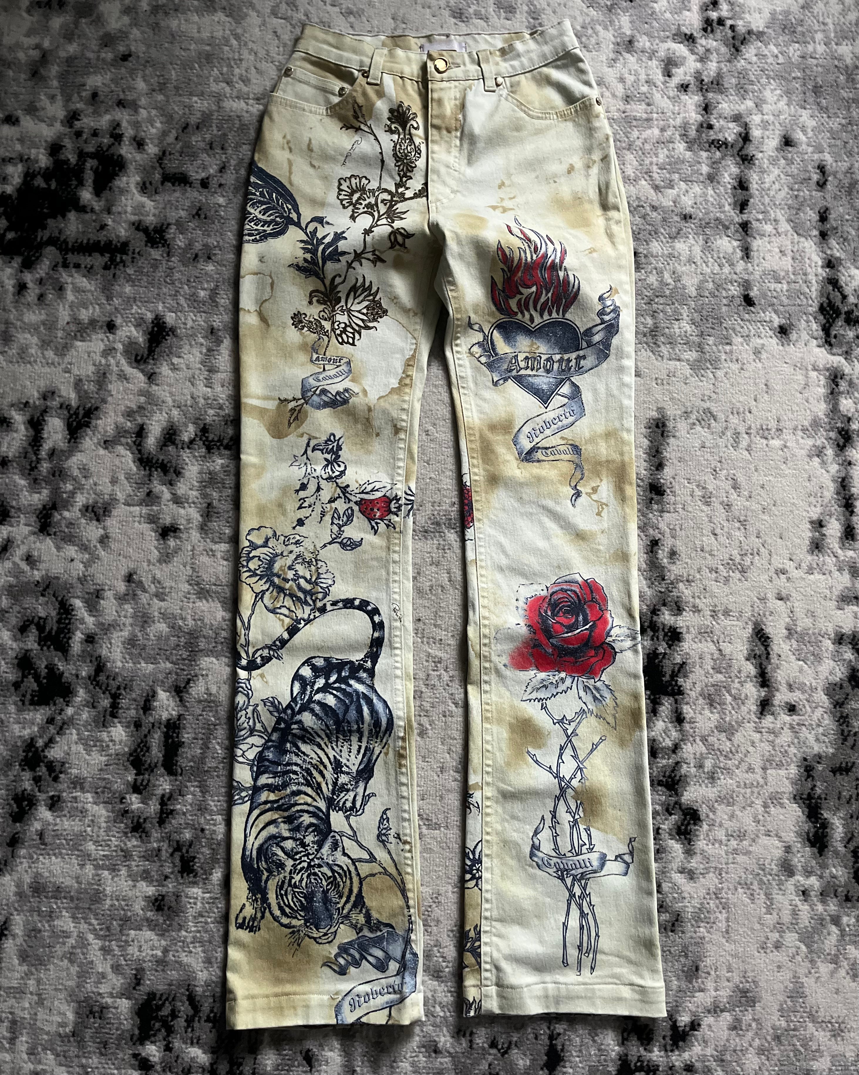 SS2003 Roberto Cavalli Tattoo Tiger Pants