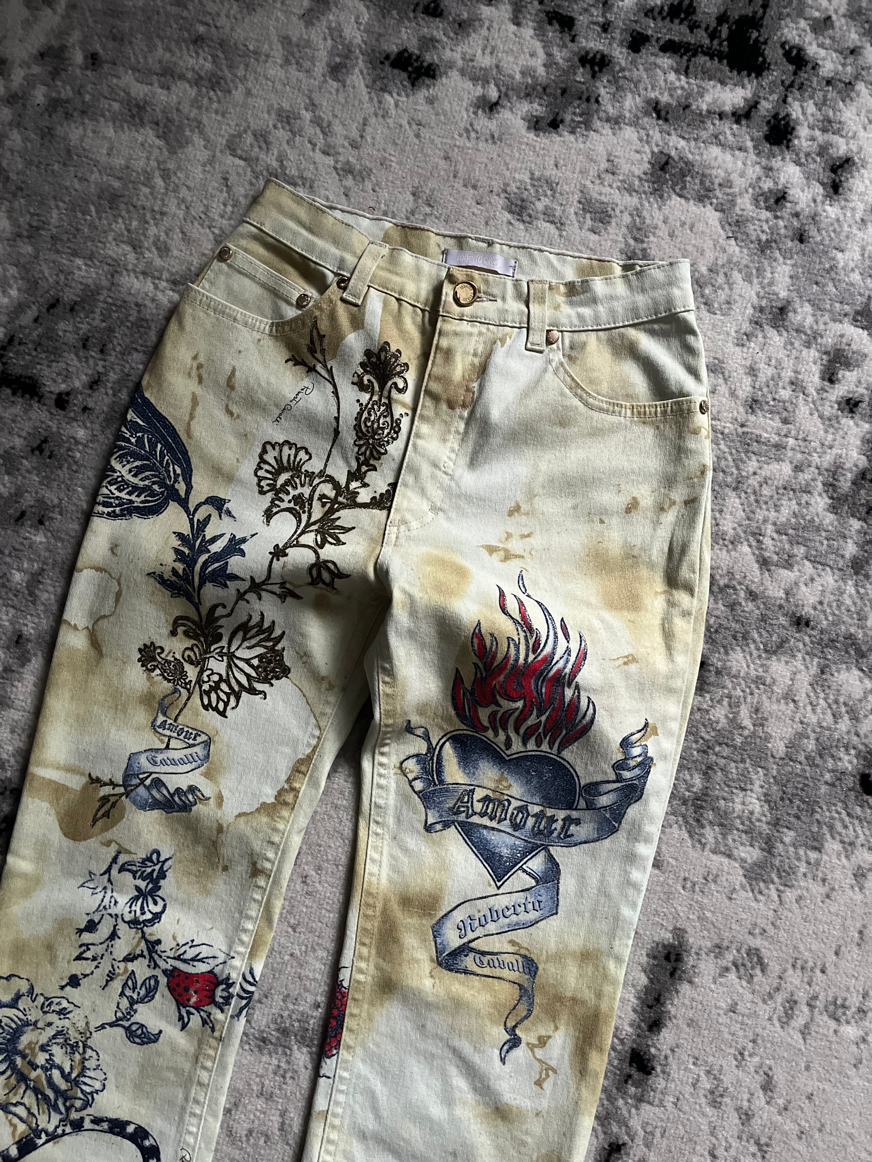 SS2003 Roberto Cavalli Tattoo Tiger Pants