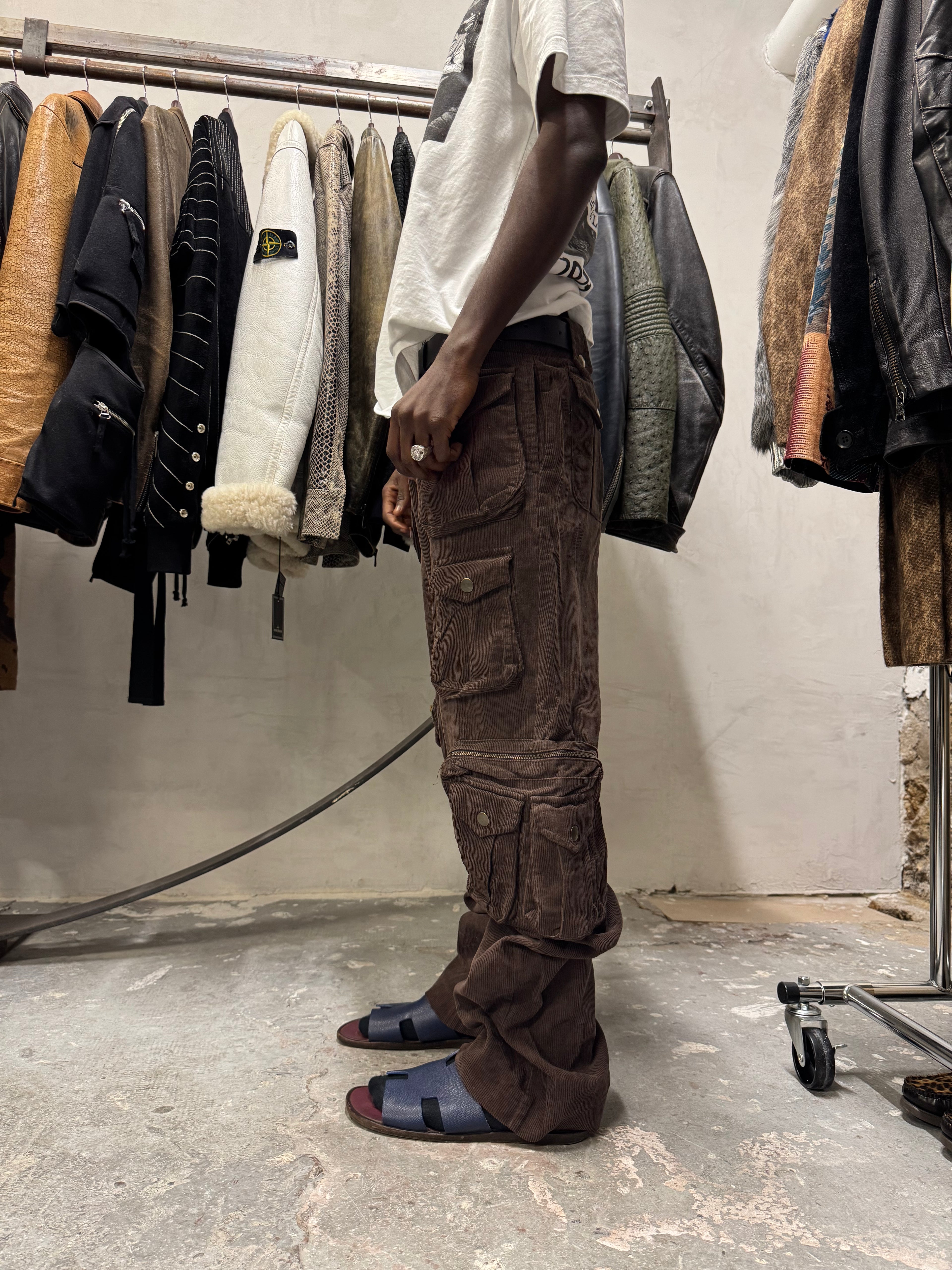 AW2004 Daniele Alessandrini Velvet Cargo Pants