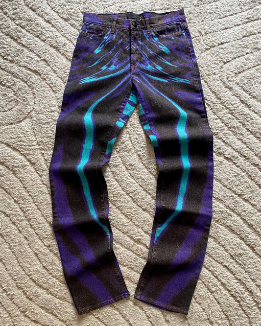 SS02 Just Cavalli Hallucination purple Zebra Design Jeans (XS/S)