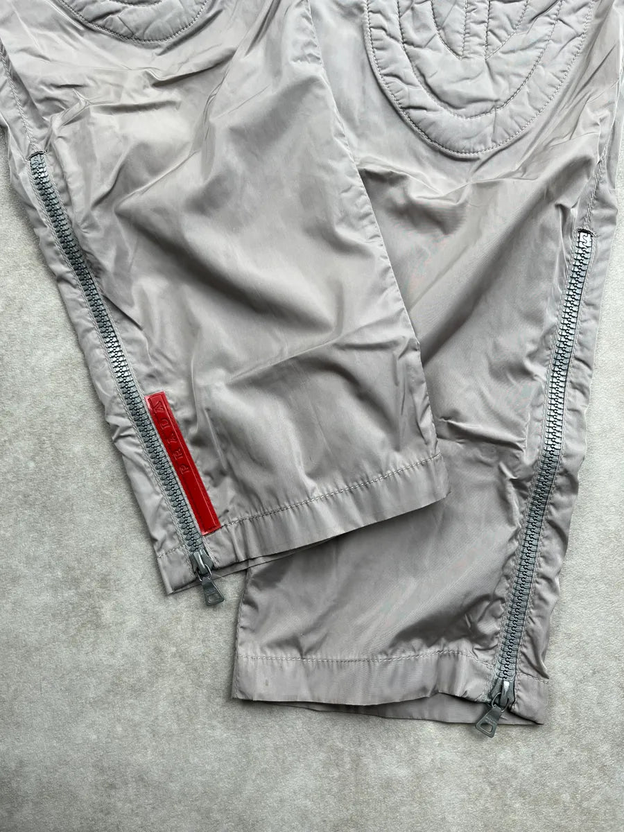 SS2000 Prada Sport Light Grey Nylon Zip-Off Pants WCMdmsq 5