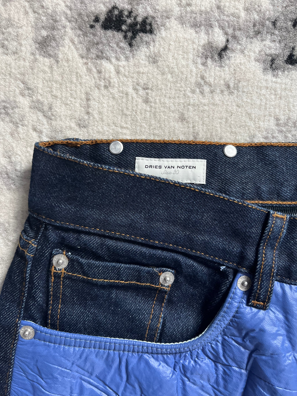 Dries Van Noten Electric Puffer Brut Denim Jeans (S/M)