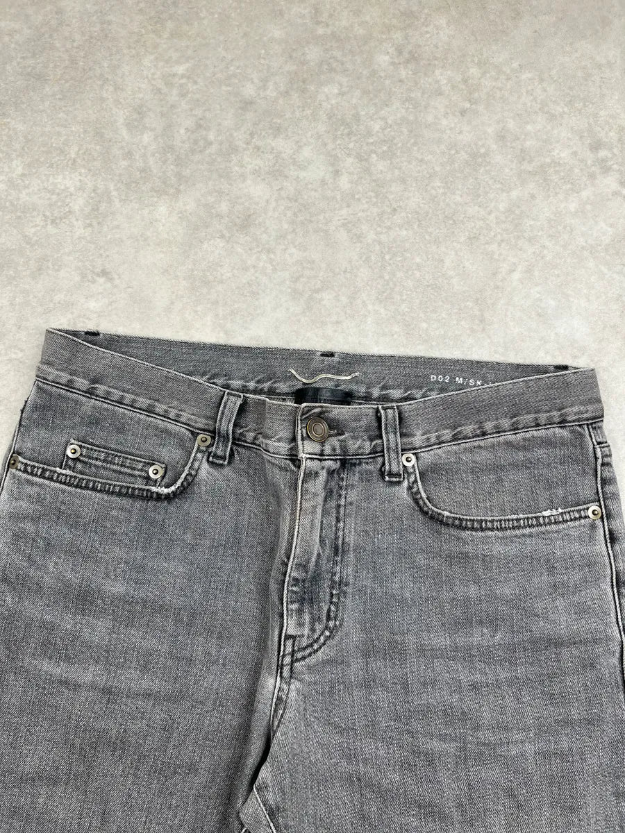 Saint Laurent Washed Grey Denim Washed Slim Jeans rZqcLIXl 5