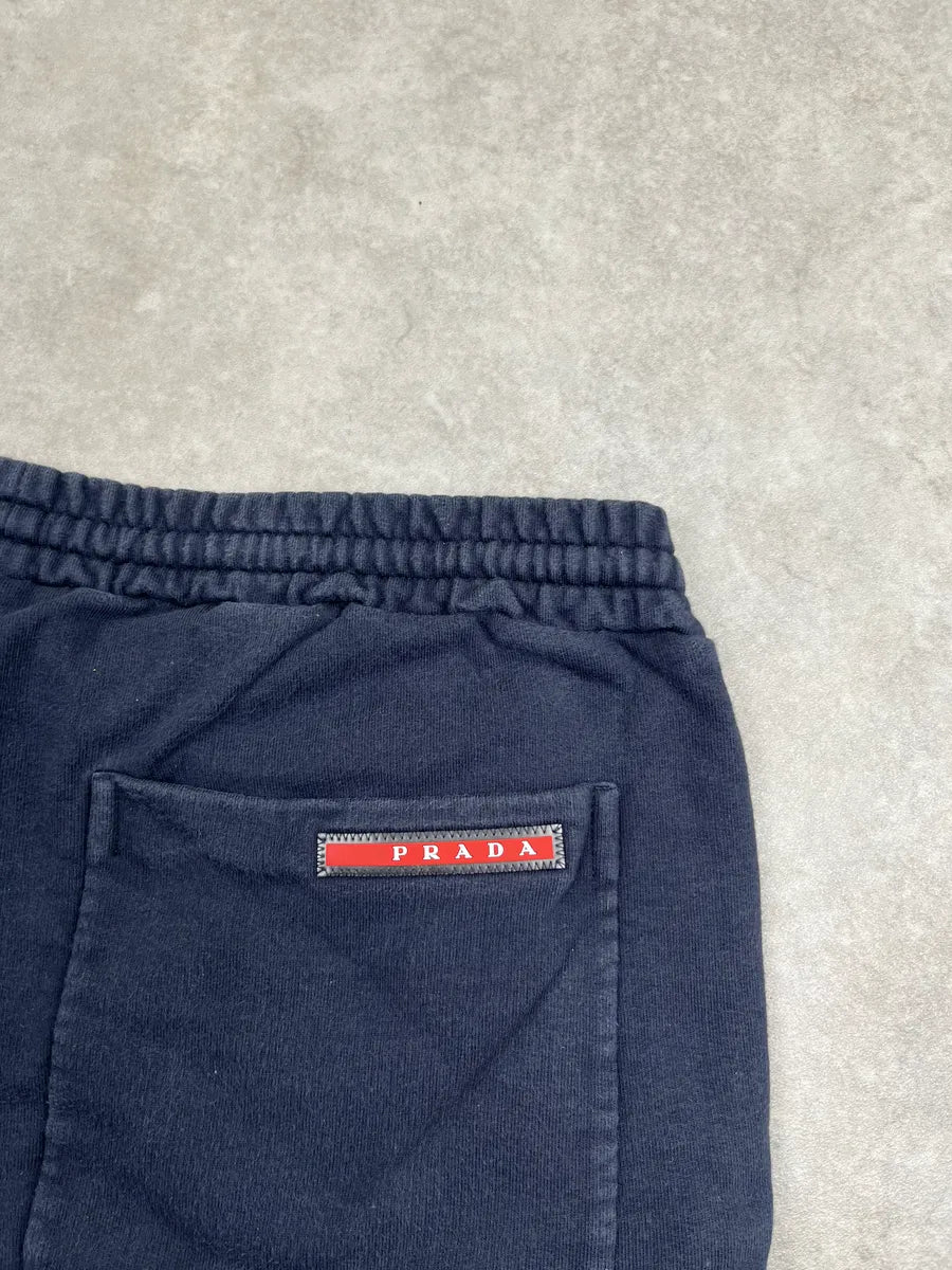 SS2015 Prada Navy Cozy Jersey Linea Rossa Shorts NZADLIHr 6