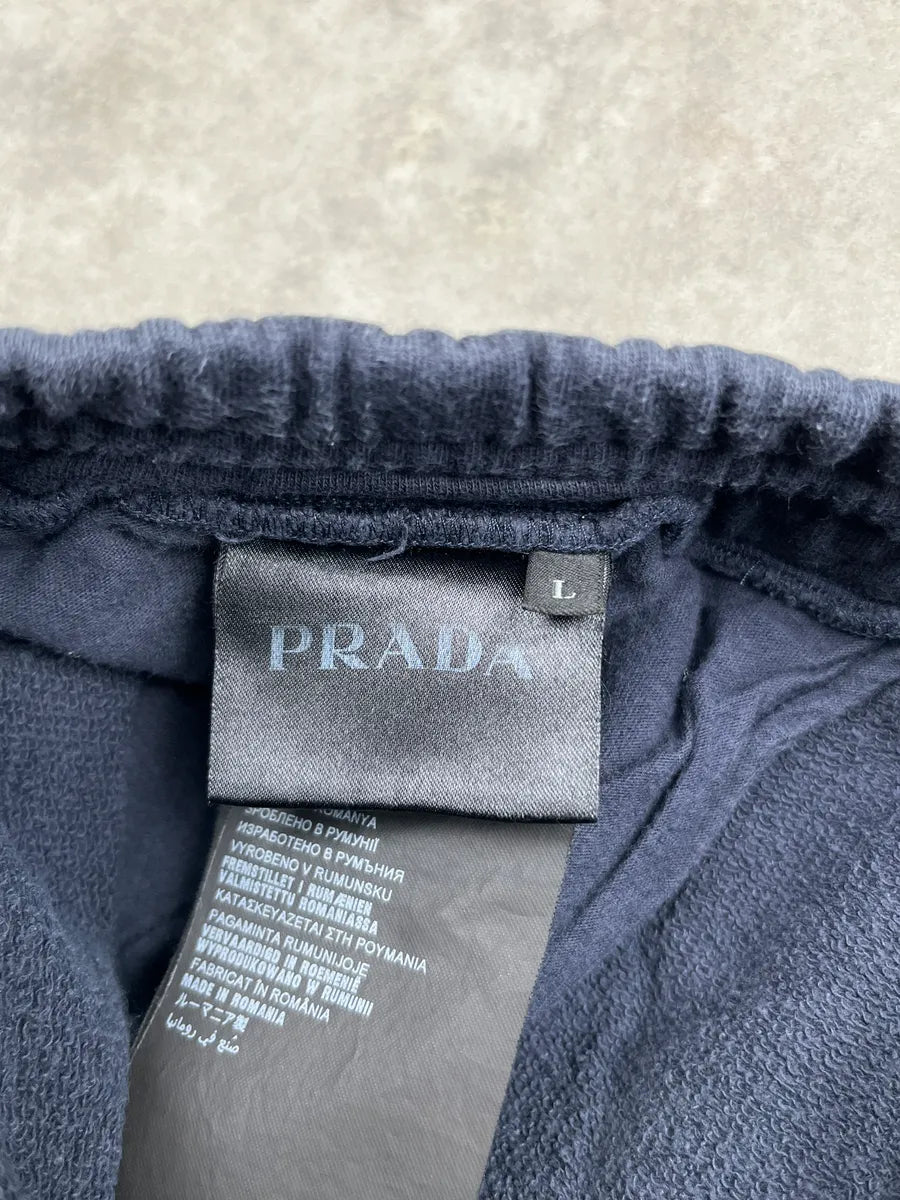 SS2015 Prada Navy Cozy Jersey Linea Rossa Shorts NZADLIHr 7