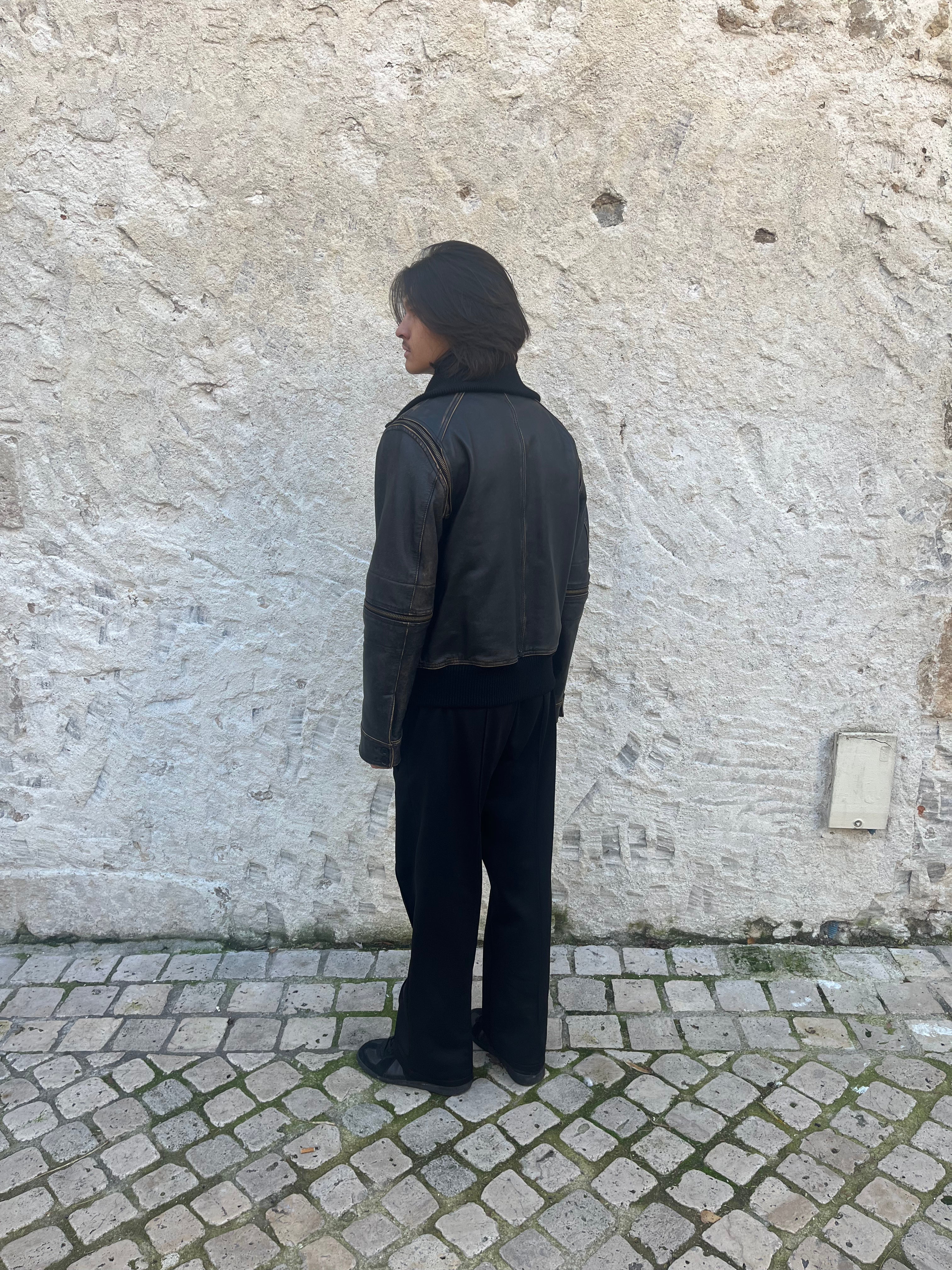 2003AW ドルチェ＆ガッバーナ デタッチャブルジップホースレザージャケット(M)