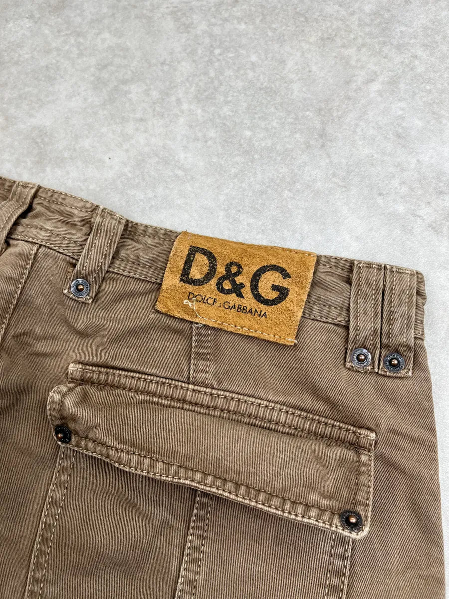 AW2003 Dolce & Gabbana Brown Carpenter Cargo Pants gHbBWDmO 9