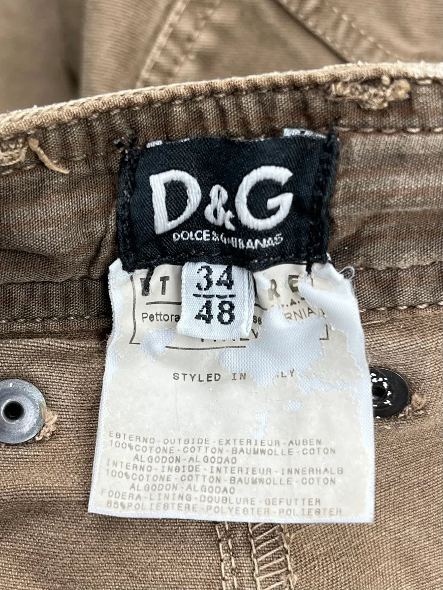 AW2003 Dolce & Gabbana Brown Carpenter Cargo Pants gHbBWDmO 10