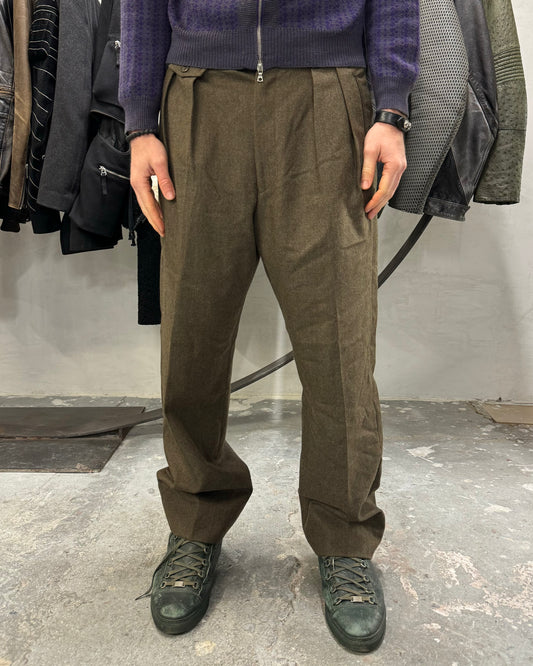 1990s Emporio Armani Olive Pure Wool Pants (L)