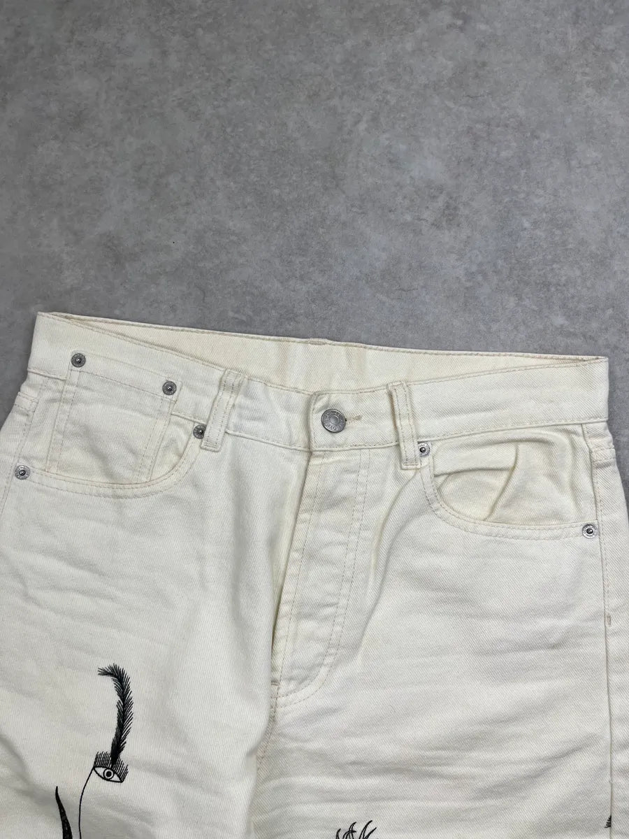 Dries Van Noten Off-White Botanical Print Jeans iFJXPaz 6