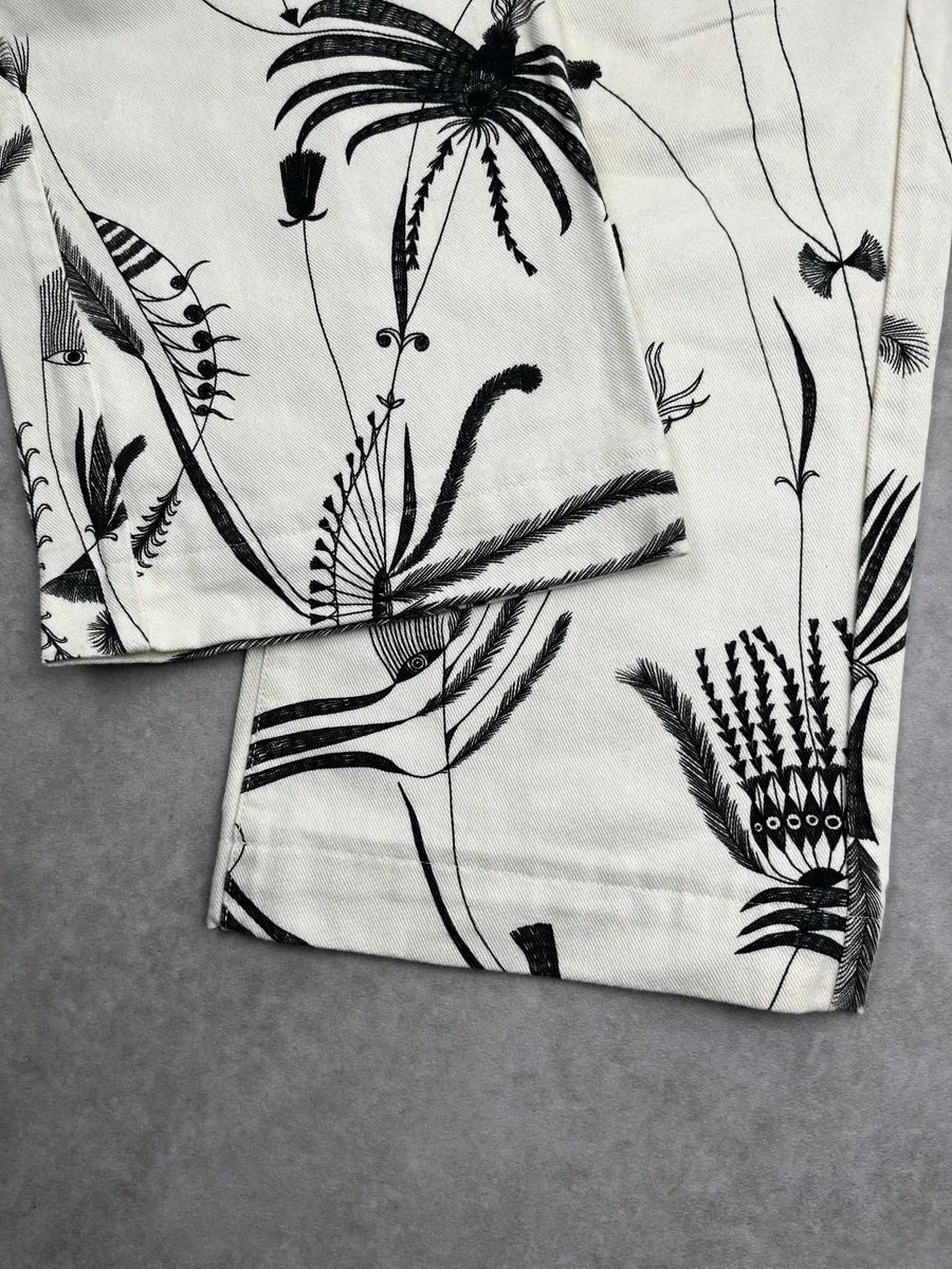 Dries Van Noten Off-White Botanical Print Jeans iFJXPaz 5