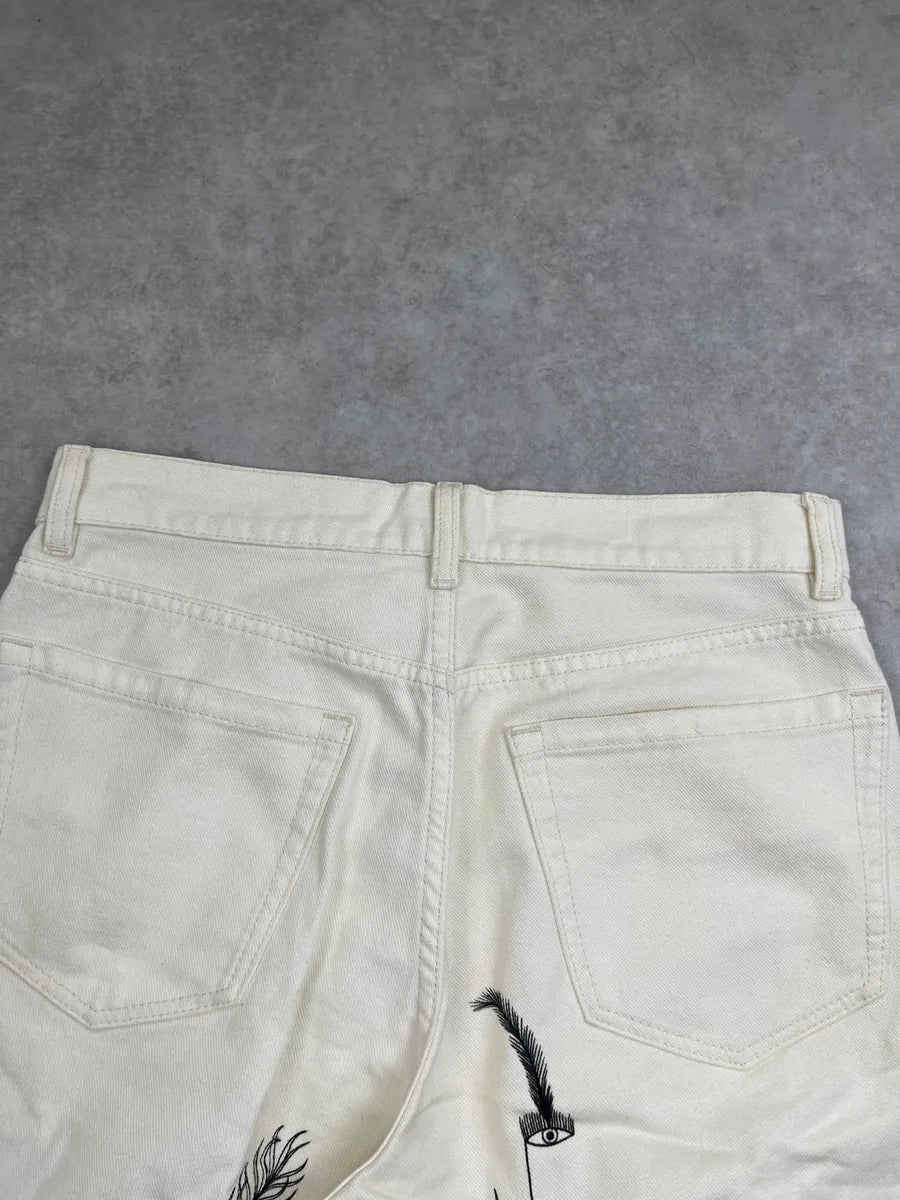 Dries Van Noten Off-White Botanical Print Jeans iFJXPaz 7