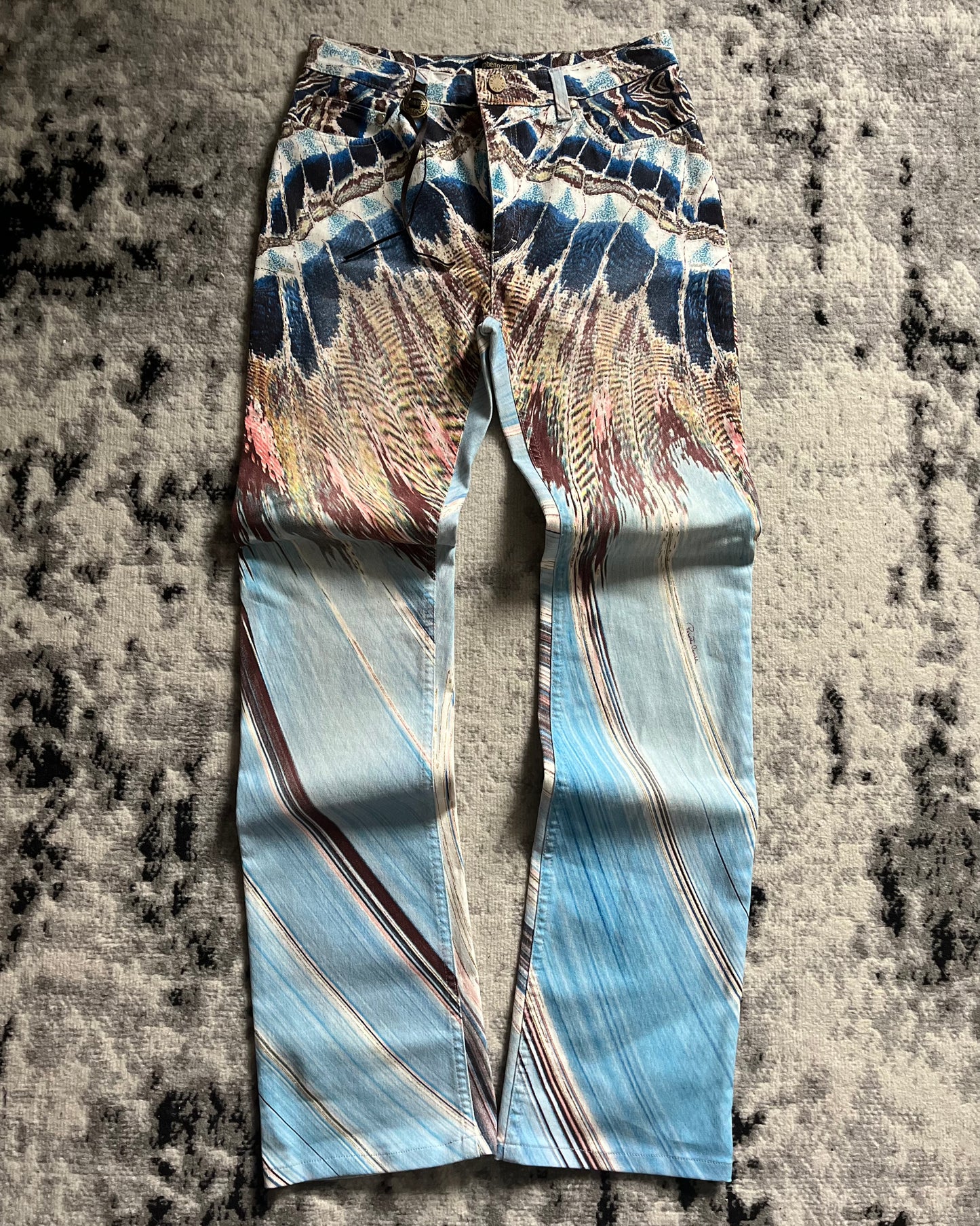 SS2002 Roberto Cavalli Marble Ocean Pants (XS/S)