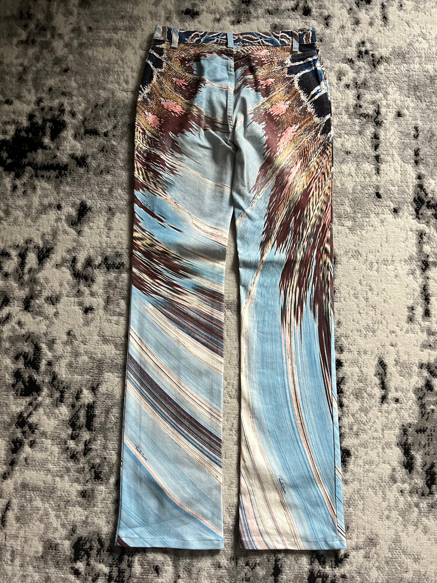 SS2002 Roberto Cavalli Marble Ocean Pants (XS/S)