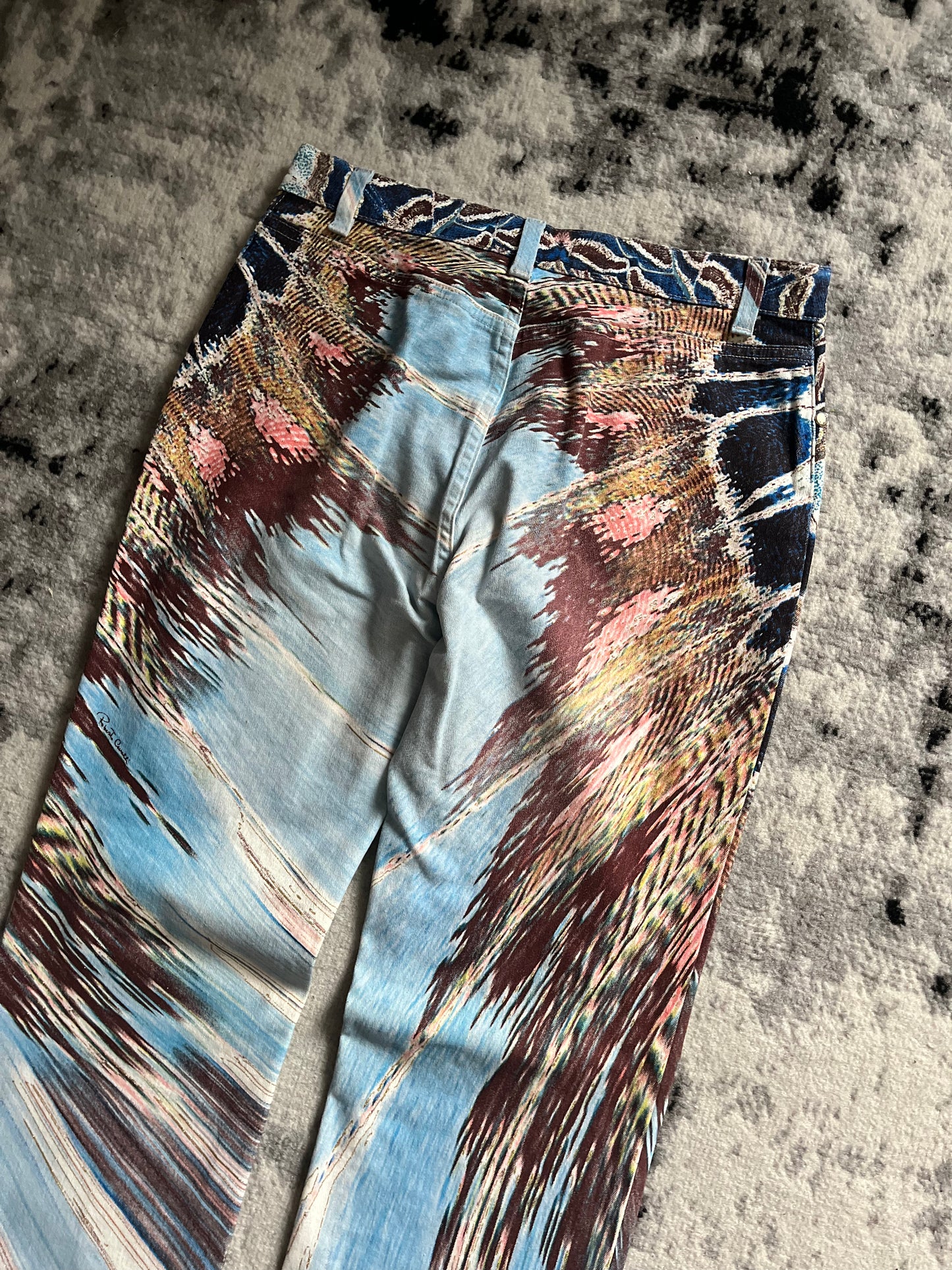 SS2002 Roberto Cavalli Marble Ocean Pants (XS/S)