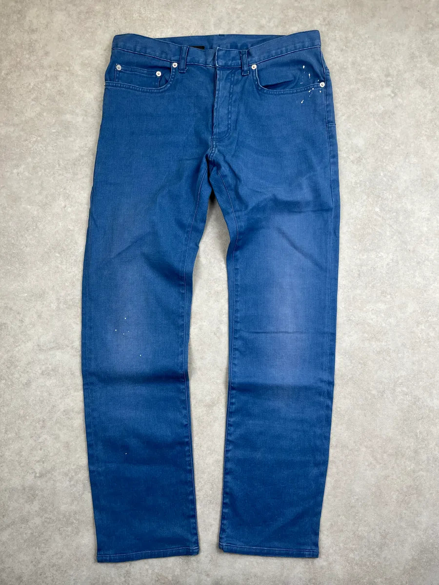 2010s Dior Blue Paint-Splatter Denim Jeans oPrUzQb 0