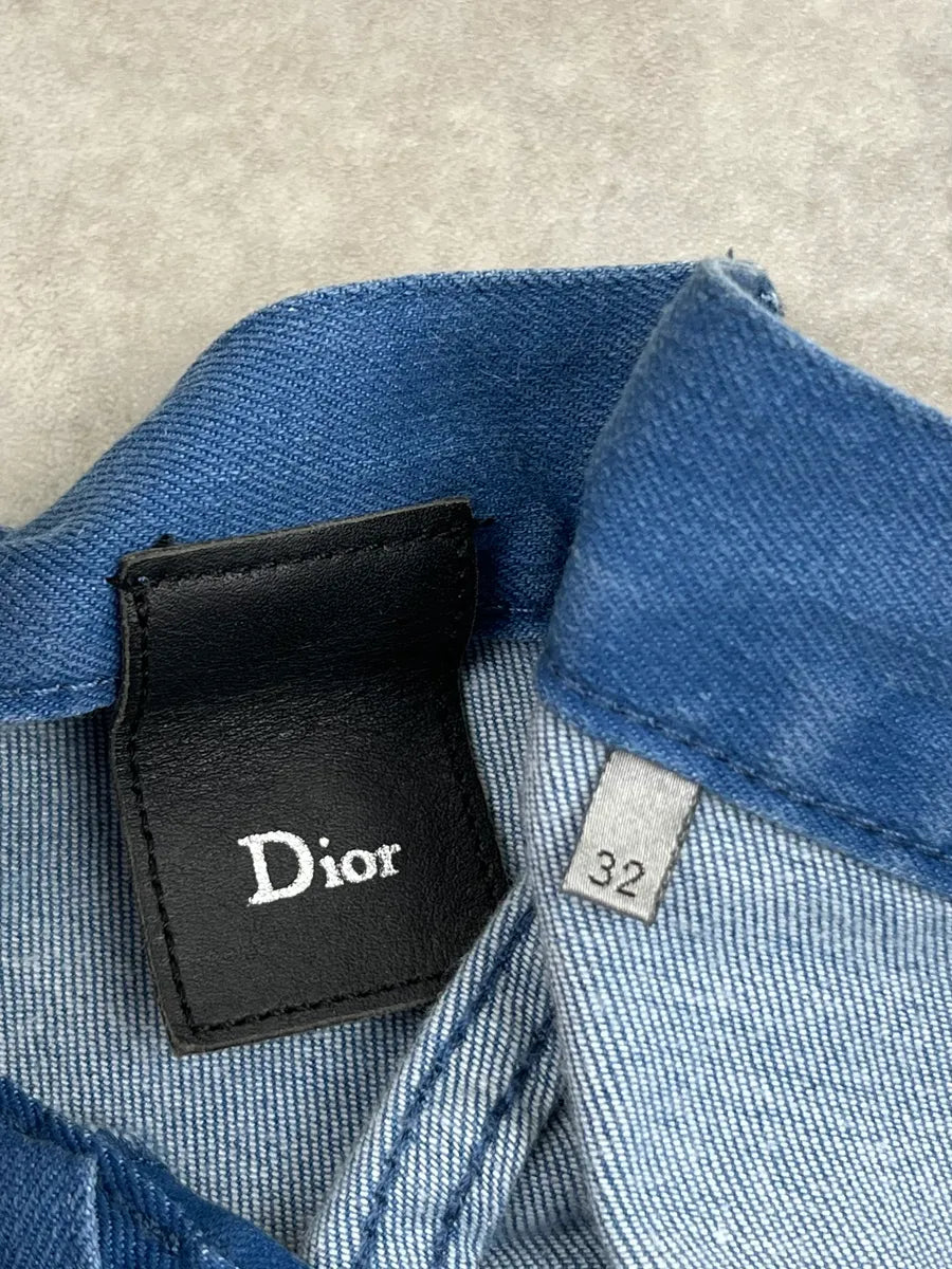 2010s Dior Blue Paint-Splatter Denim Jeans oPrUzQb 9