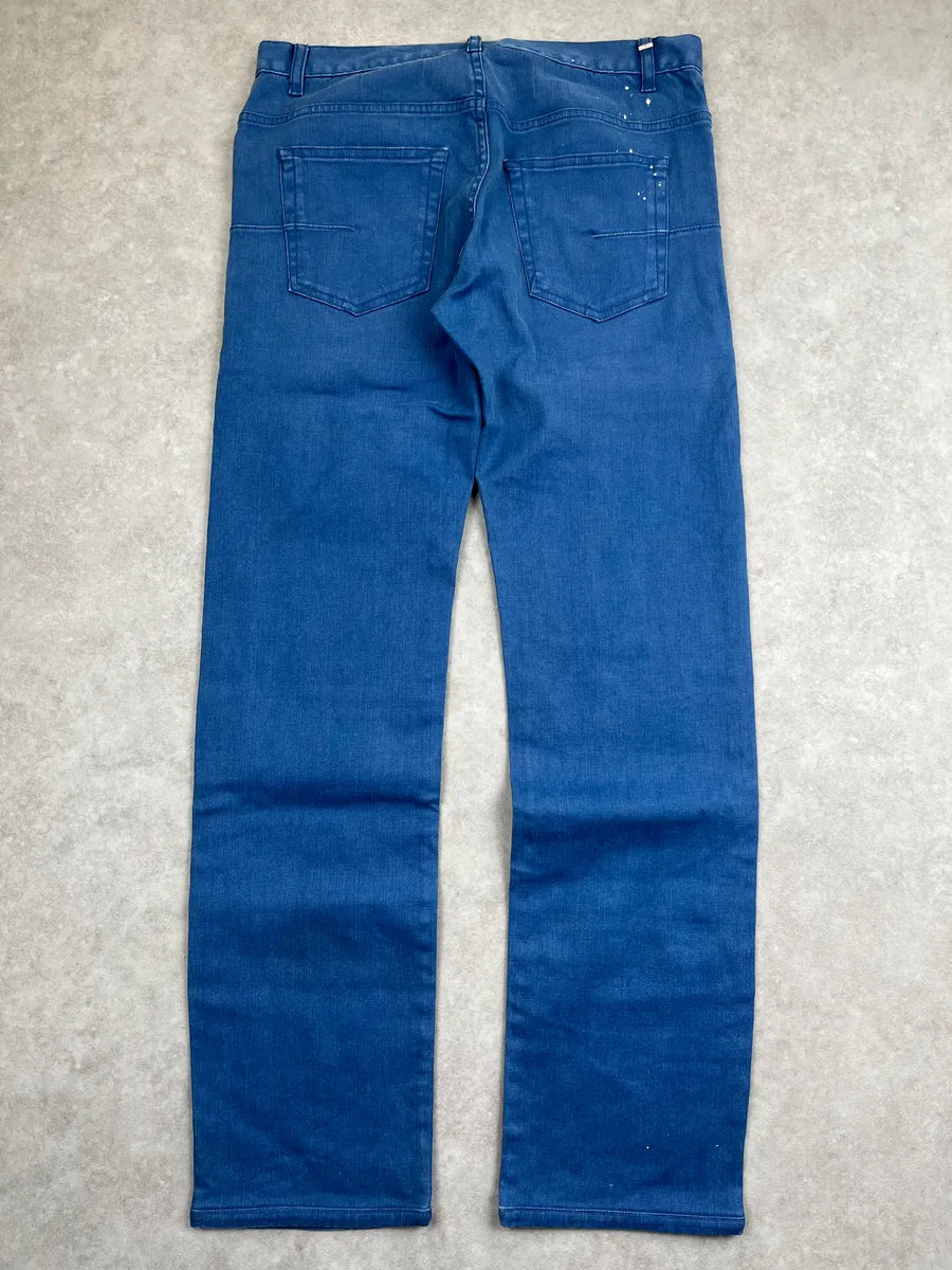 2010s Dior Blue Paint-Splatter Denim Jeans oPrUzQb 1