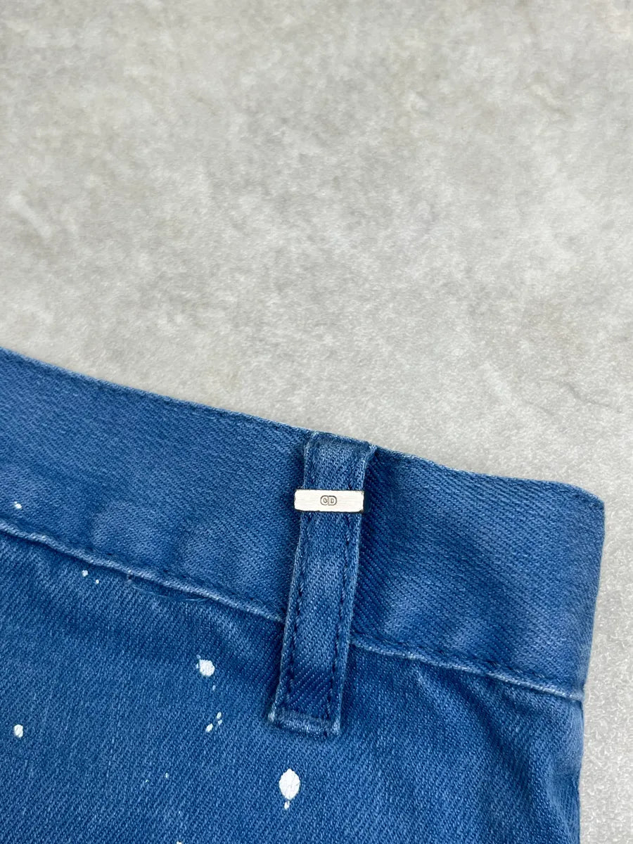 2010s Dior Blue Paint-Splatter Denim Jeans oPrUzQb 8