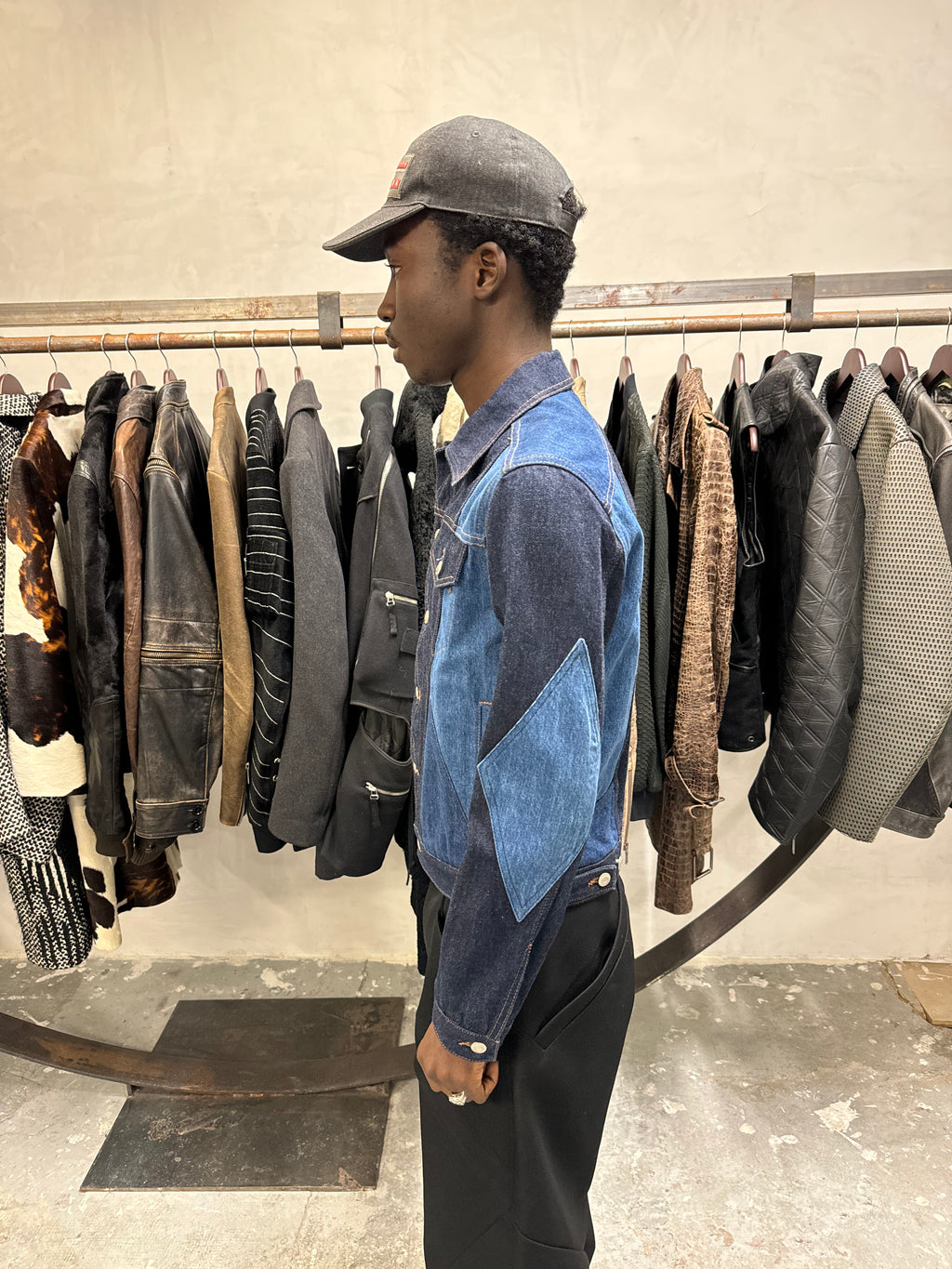 2017 AW アレキサンダー マックイーン ブルー ジャスタポジション デニム ジャケット (S)