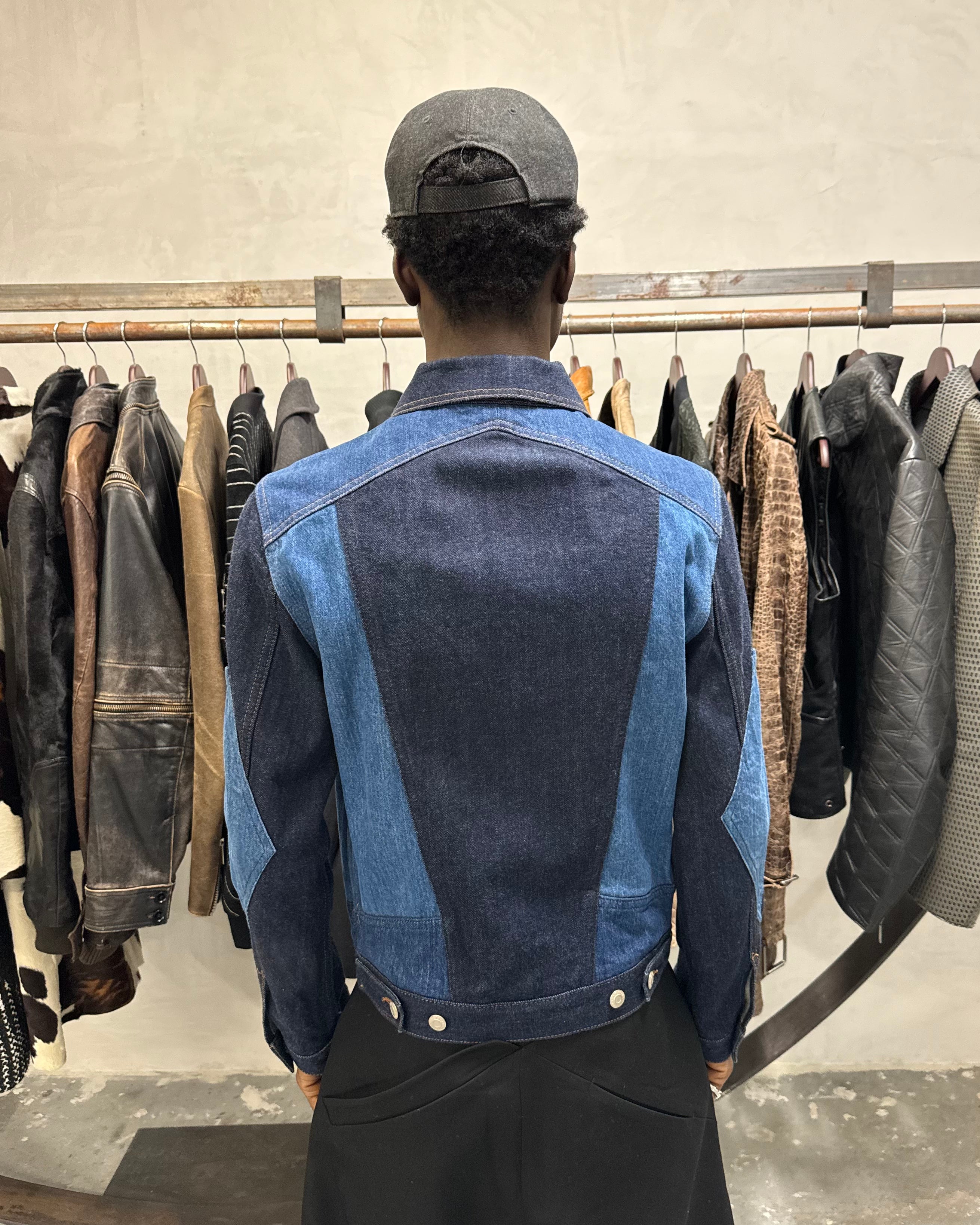 2017 AW アレキサンダー マックイーン ブルー ジャスタポジション デニム ジャケット (S)