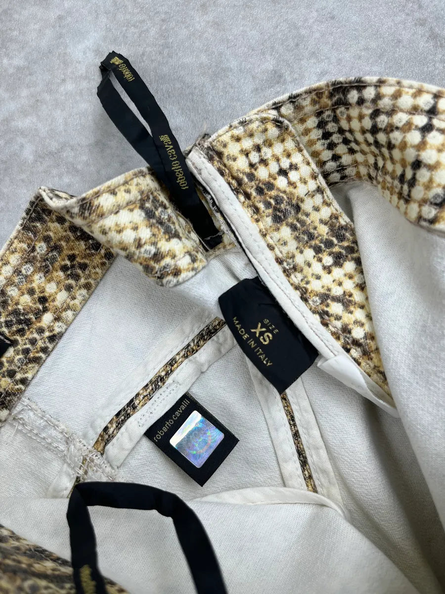 2000s Roberto Cavalli Beige Leopard Sequin Print Pants MFpKpVkS 10